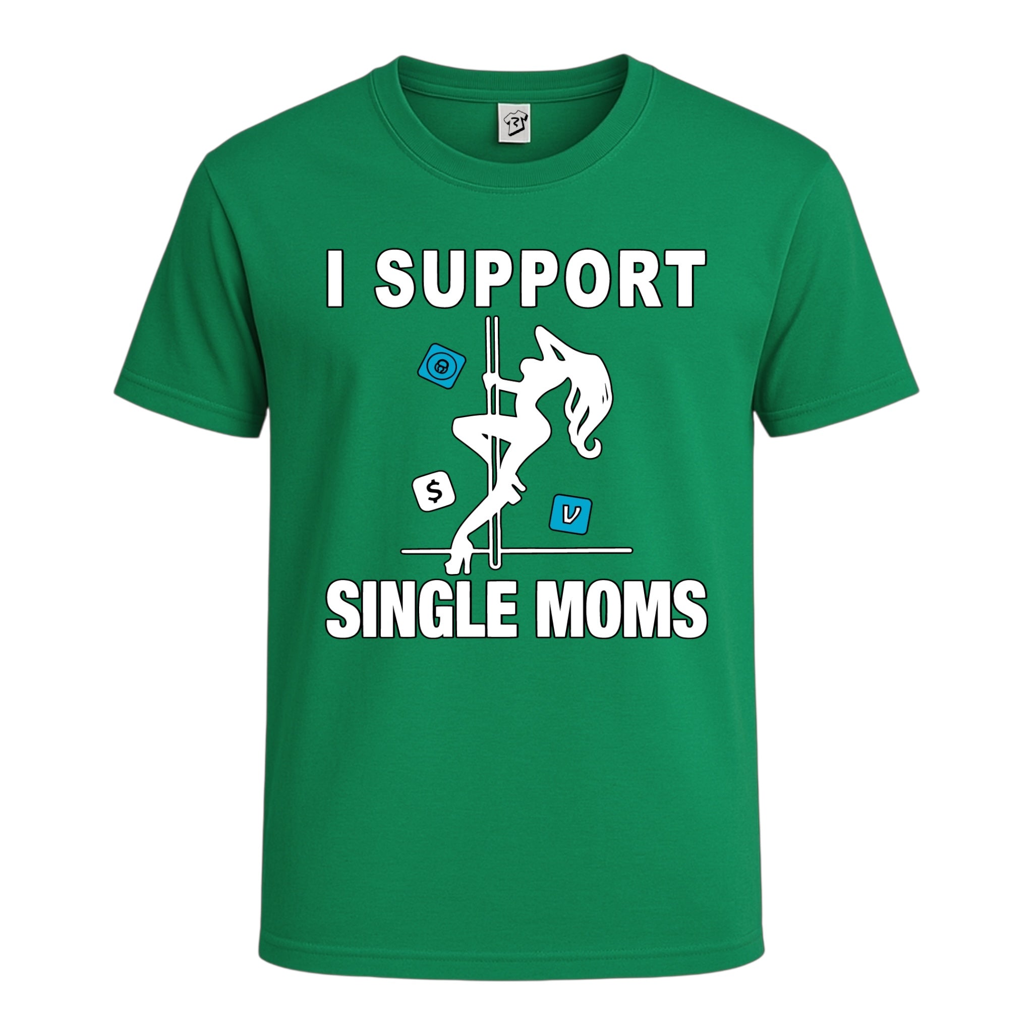 Tees Club graphic tee I Support Single Moms - Cotton Tee Navy Size L detail