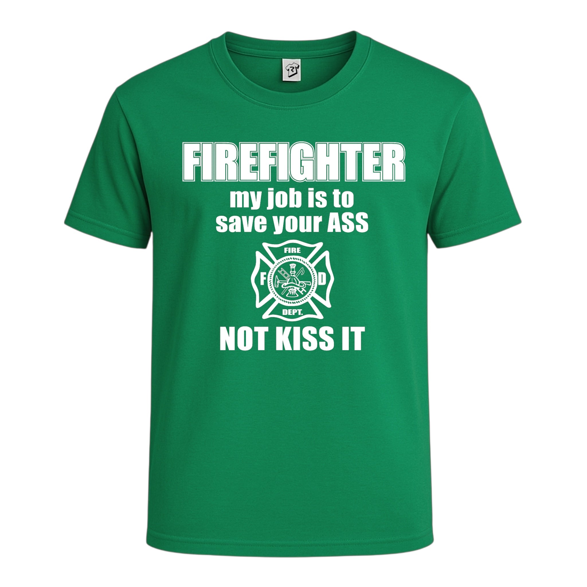 Tees Club graphic tee Firefighter My Job Is to Save Your Ass Not Kiss It - Cotton Tee Navy Size M detail
