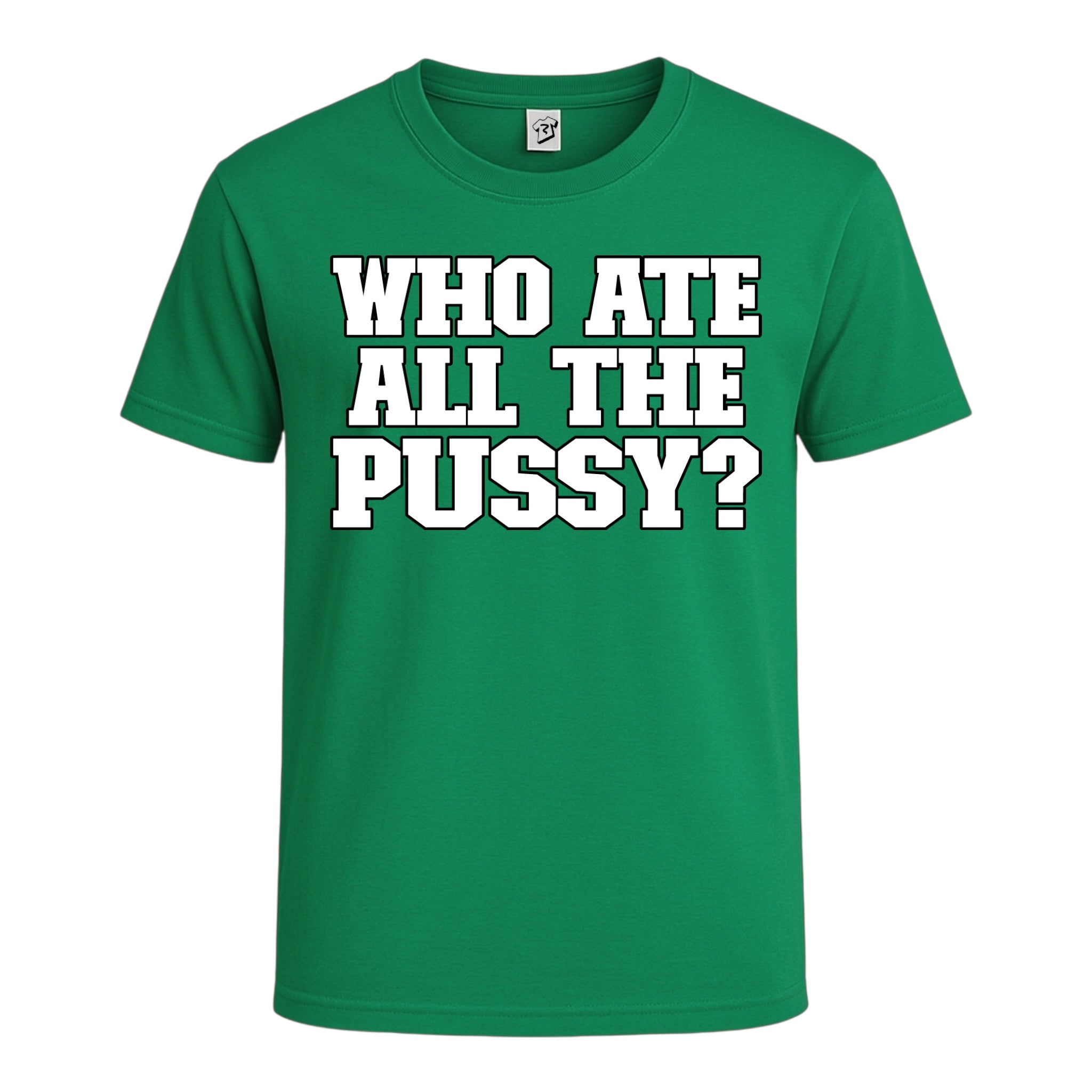 Tees Club graphic tee Who Ate All The Pussy? - Cotton Tee Navy Size M detail