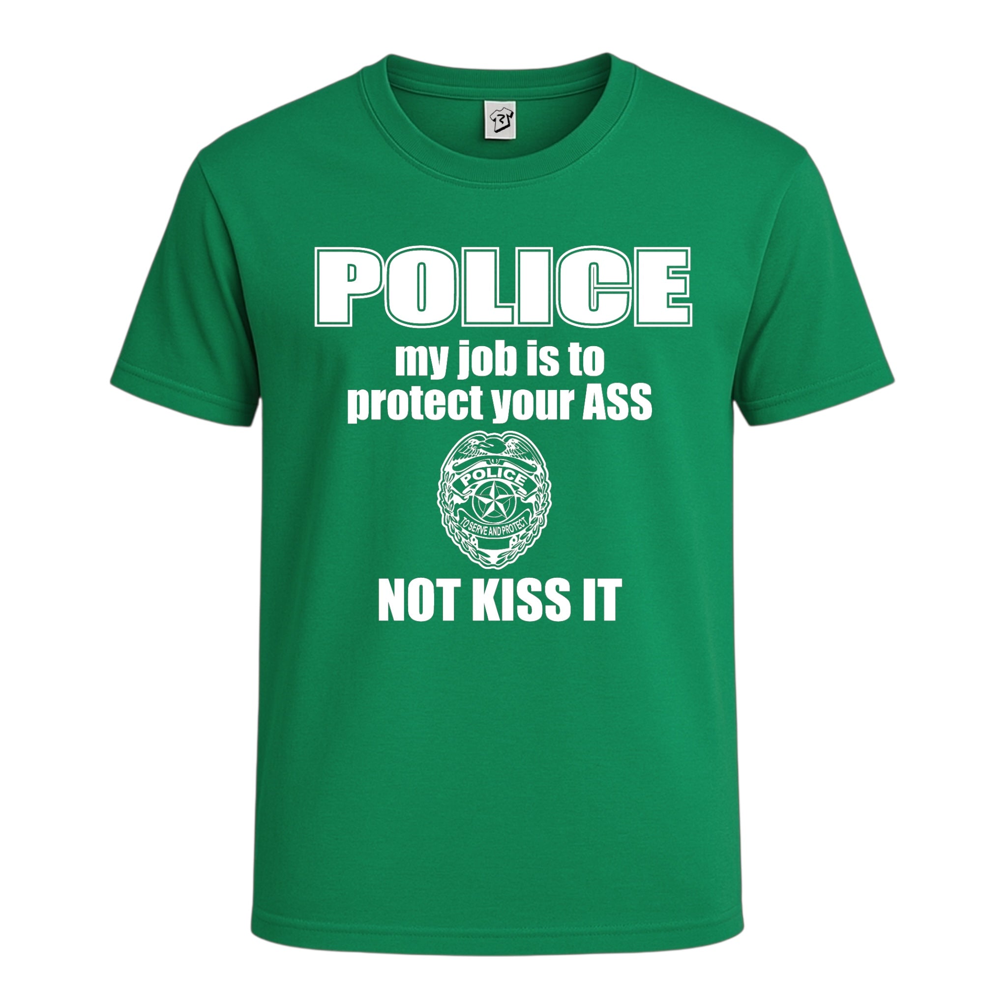Tees Club graphic tee Police My Job Is to Protect Your Ass Not Kiss It - Cotton Tee Navy Size L detail