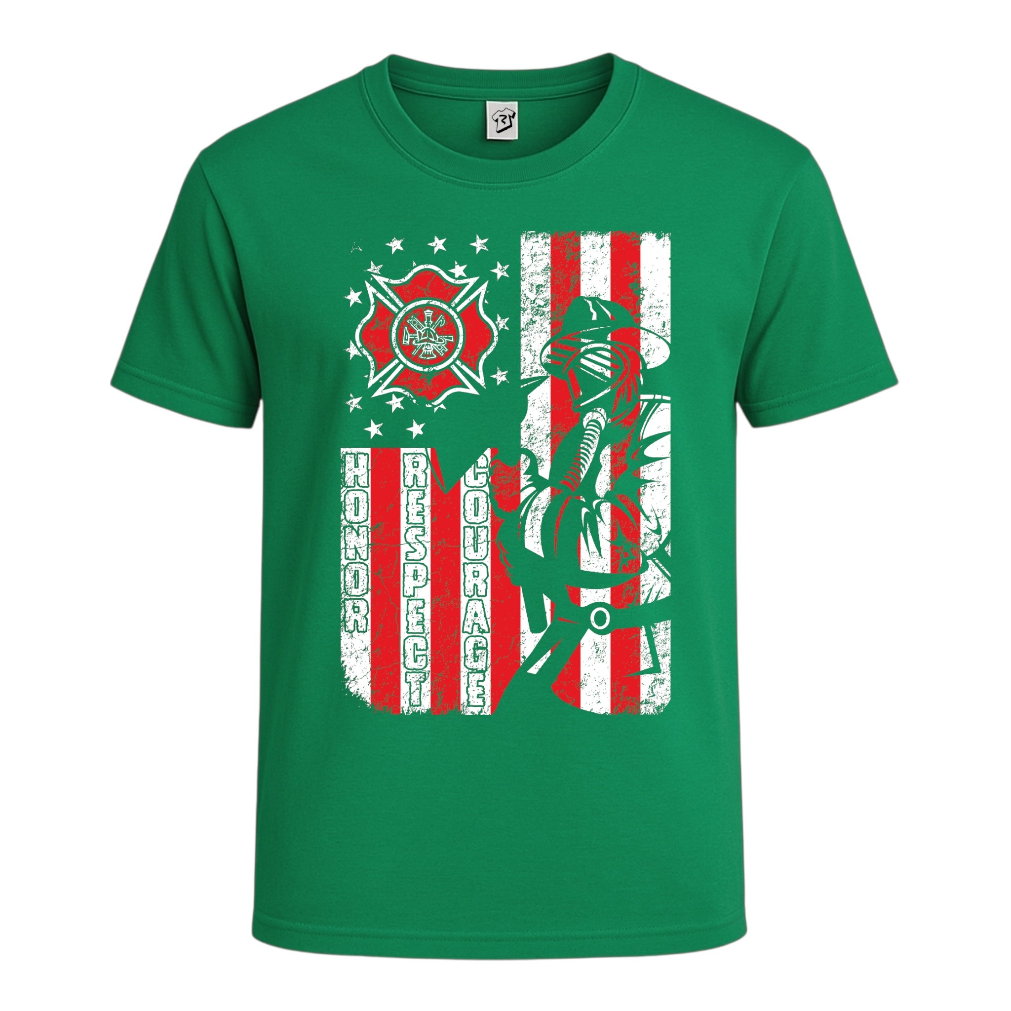 Tees Club graphic tee Firefighters Honor Respect - Cotton Tee Navy Size L detail