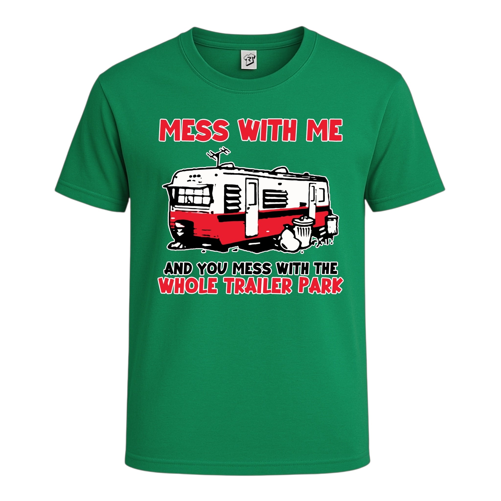 Tees Club graphic tee Mess With Me You Mess With the Whole Trailer Park - Cotton Tee Navy Size M detail
