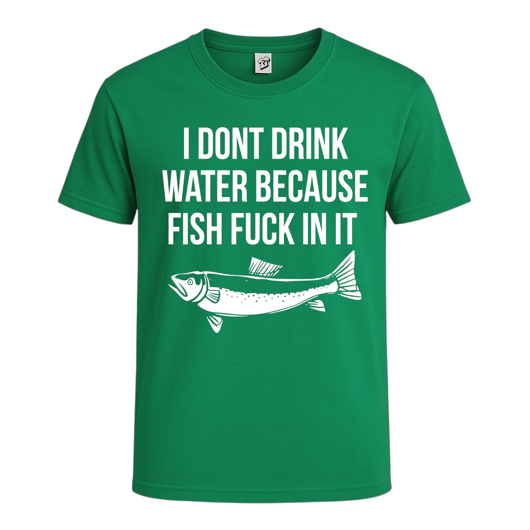 Tees Club graphic tee I Don't Drink Water Because Fish Fuck in It - Cotton Tee Navy Size M detail