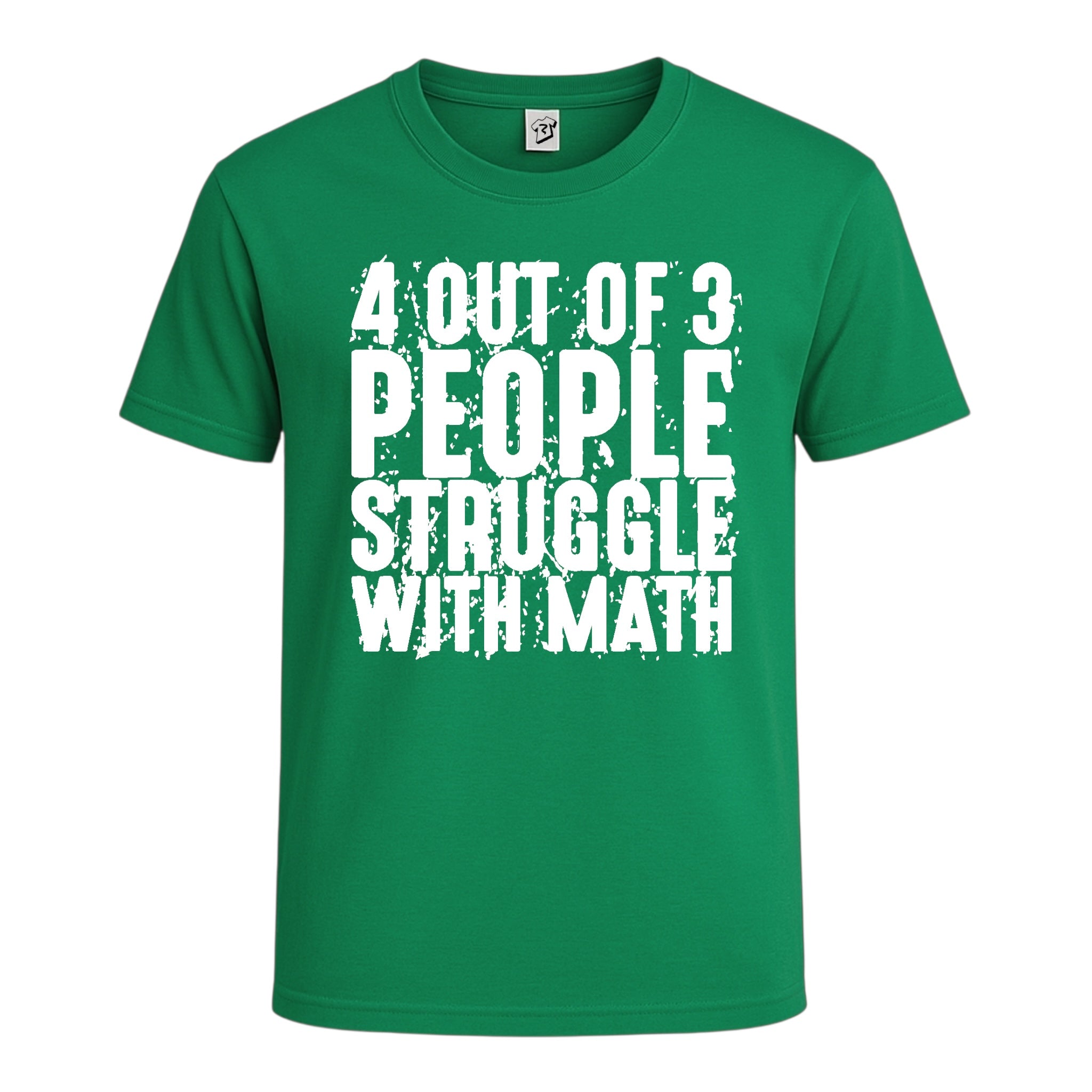 Tees Club graphic tee 4 Out of 3 People Struggle With Math - Cotton Tee Navy Size L detail