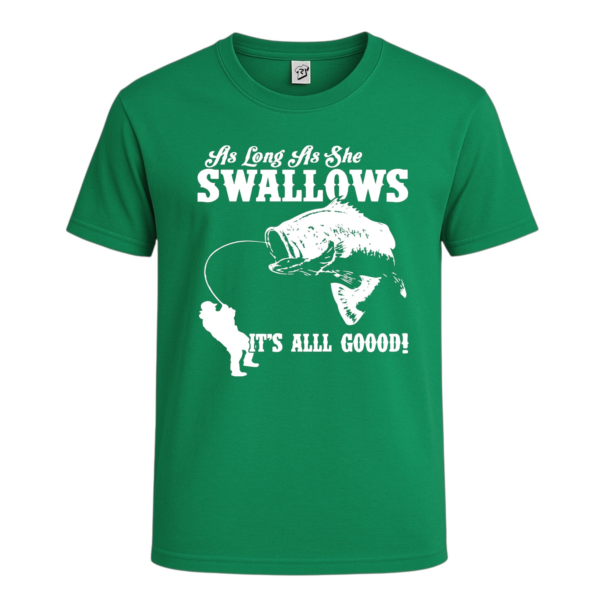 Tees Club graphic tee As Long as She Swallows It's All Good - Cotton Tee Navy Size L detail