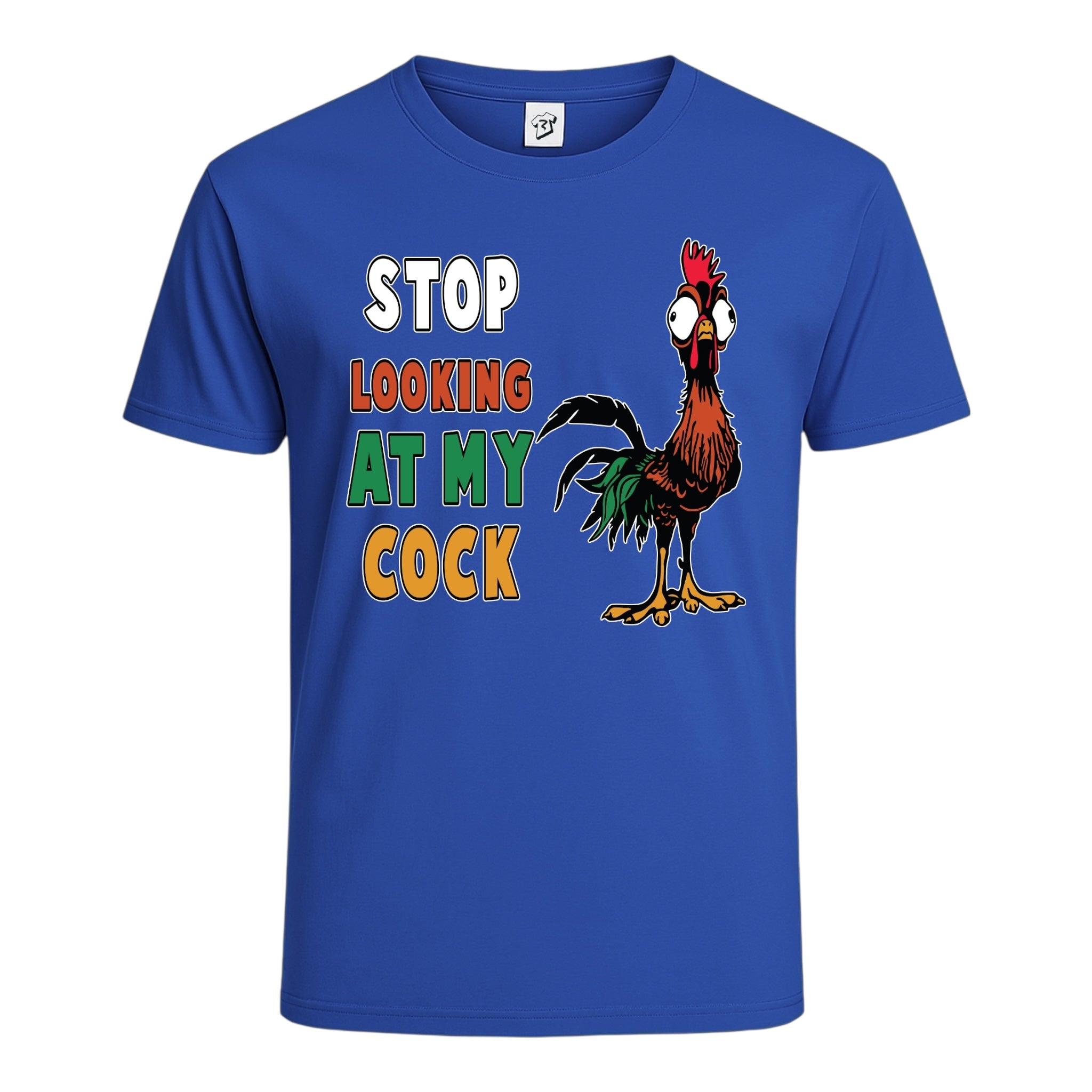 Tees Club graphic tee Stop Looking At My Cock - Cotton Tee Navy Size XL detail