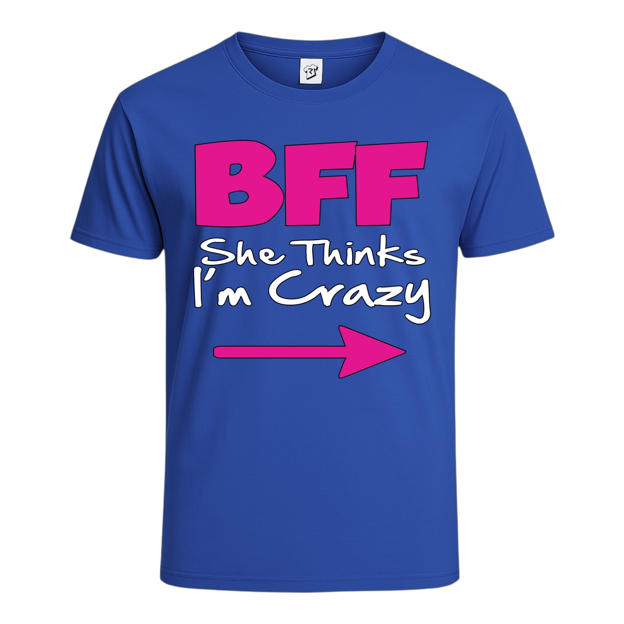 Tees Club graphic tee BFF She Thinks I'm Crazy - Cotton Tee Navy Size XL detail