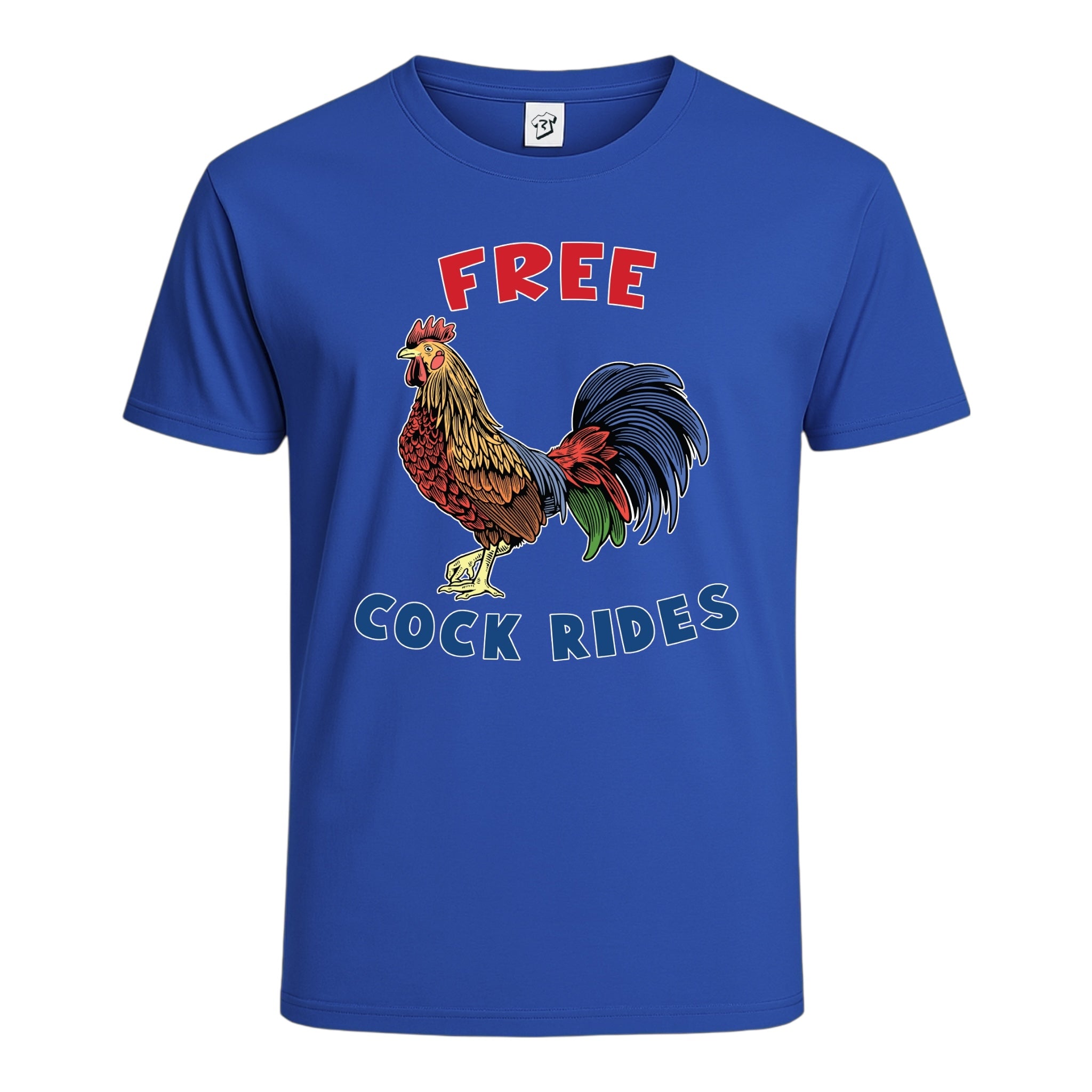 Tees Club graphic tee Free Cock Rides - Cotton Tee Navy Size 2XL detail