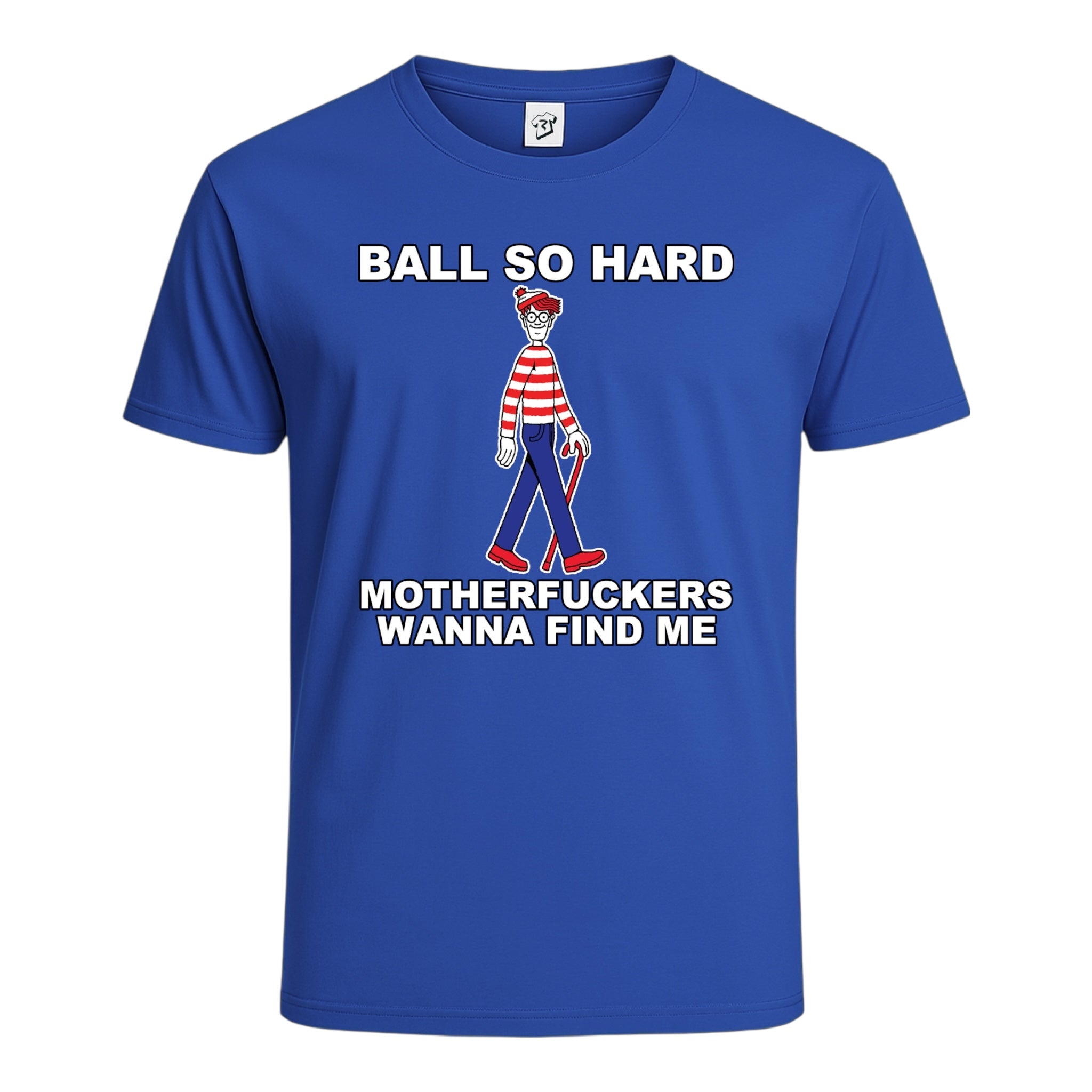 Tees Club graphic tee Ball So Hard Motherfuckers Wanna Find Me (Waldo) - Cotton Tee Navy Size 2XL detail