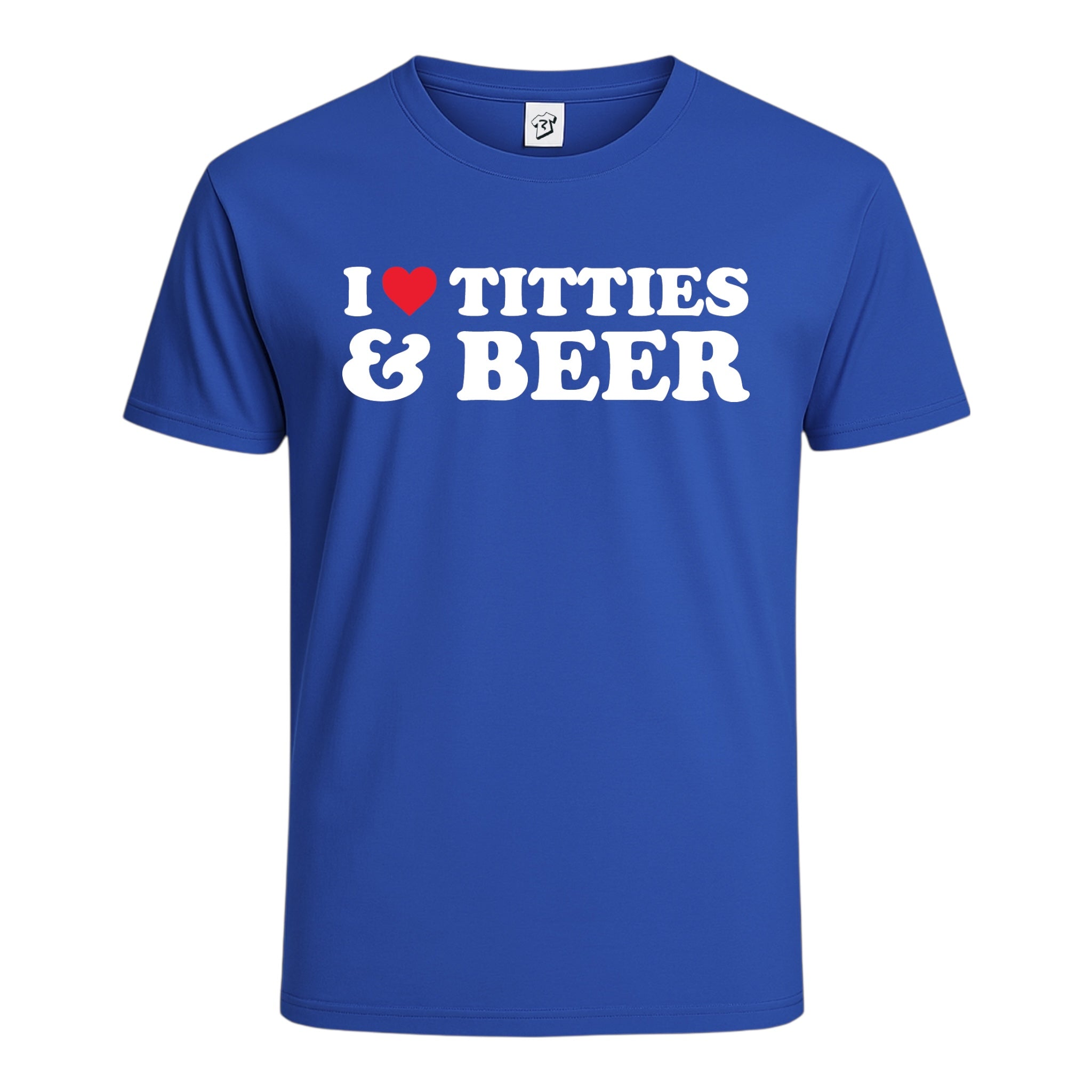 Tees Club graphic tee I Love Titties & Beer - Cotton Tee Navy Size XL detail