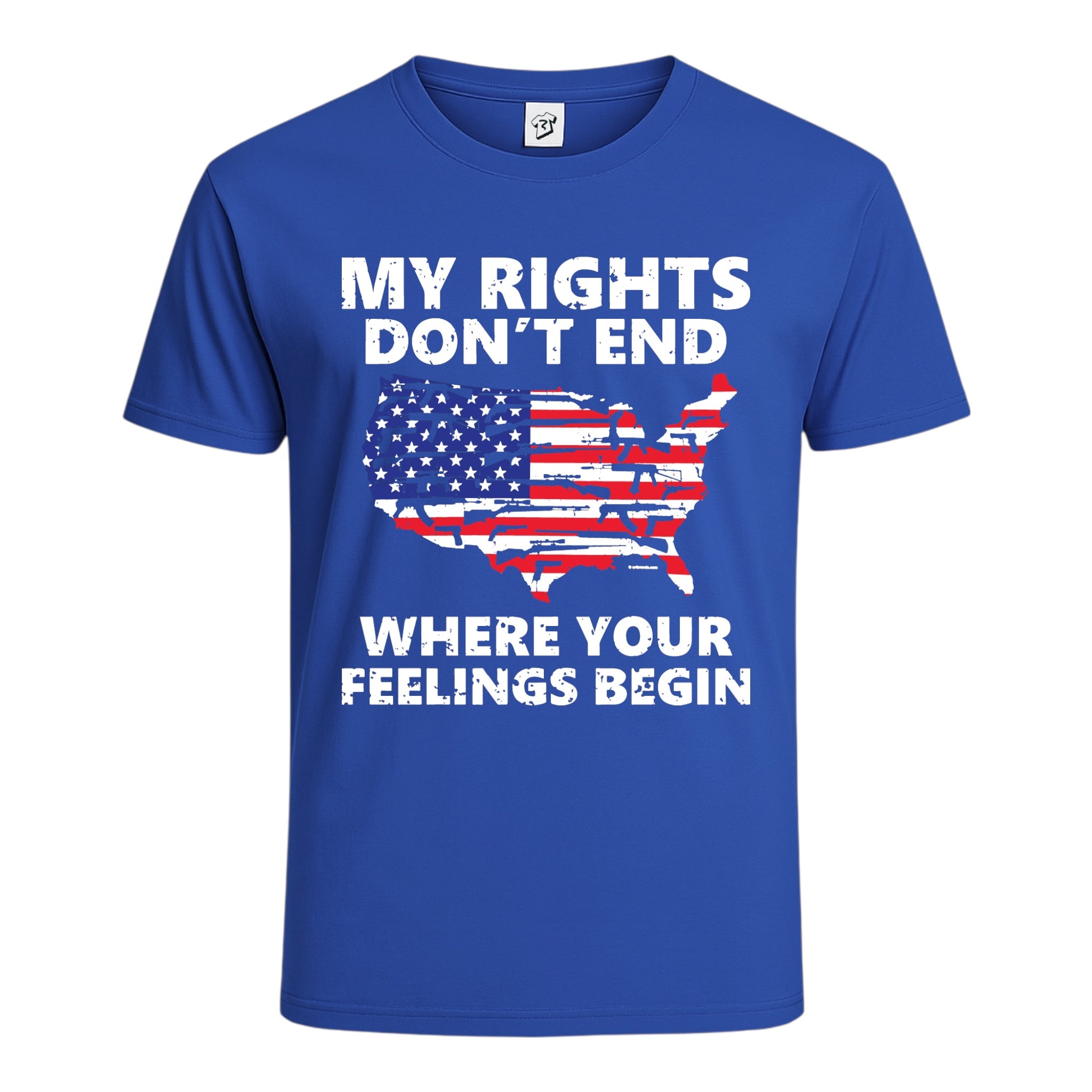 Tees Club graphic tee My Rights Don't End Where Your Feelings Begin - Cotton Tee Navy Size S front view