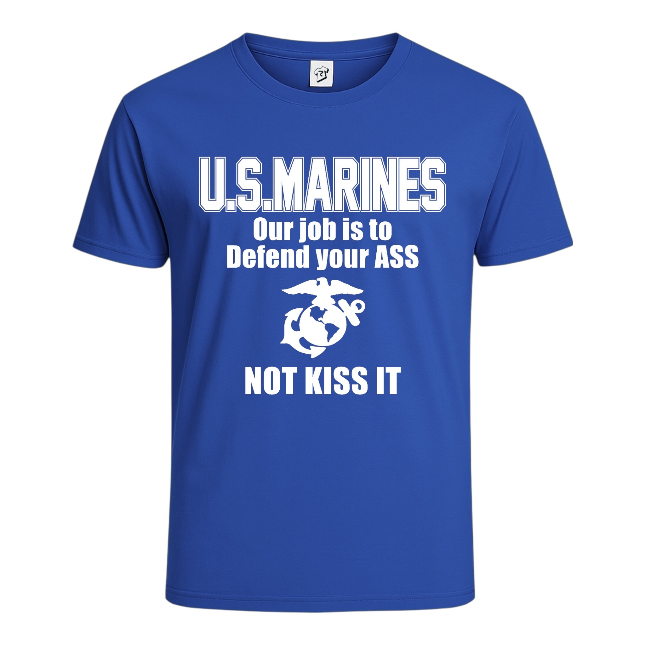 Tees Club graphic tee US Marines My Job Is to Defend Your Ass Not Kiss It - Cotton Tee Navy Size XL detail