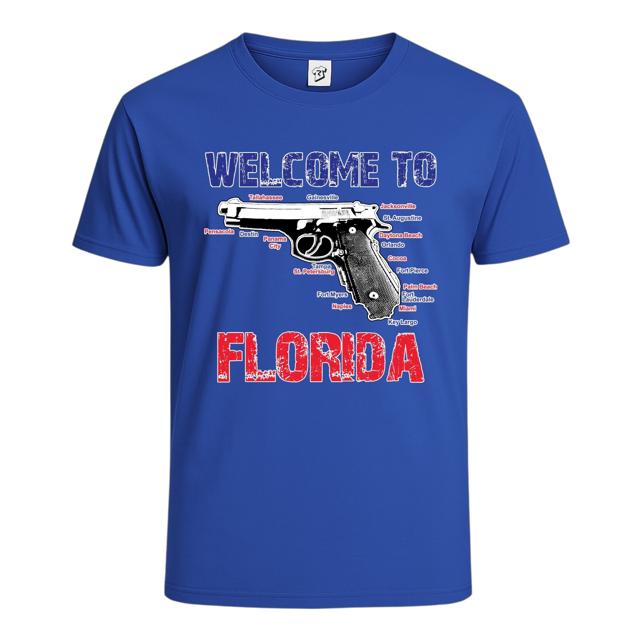 Tees Club graphic tee Welcome to Florida - Cotton Tee Navy Size XL detail