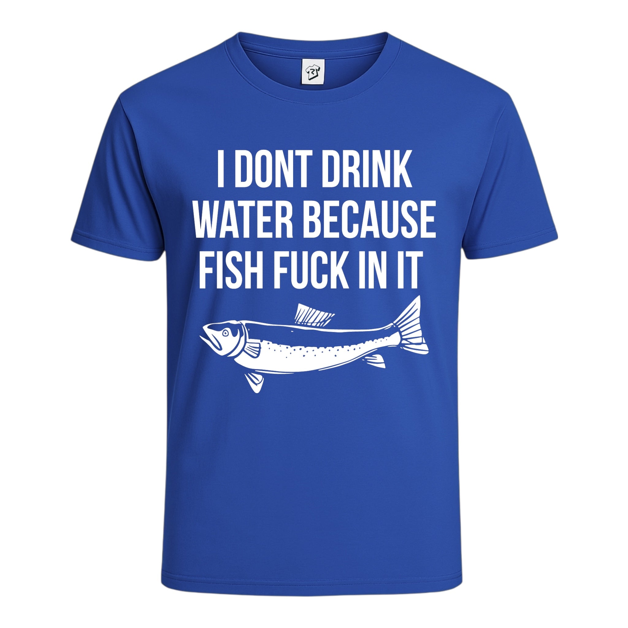 Tees Club graphic tee I Don't Drink Water Because Fish Fuck in It - Cotton Tee Navy Size XL detail