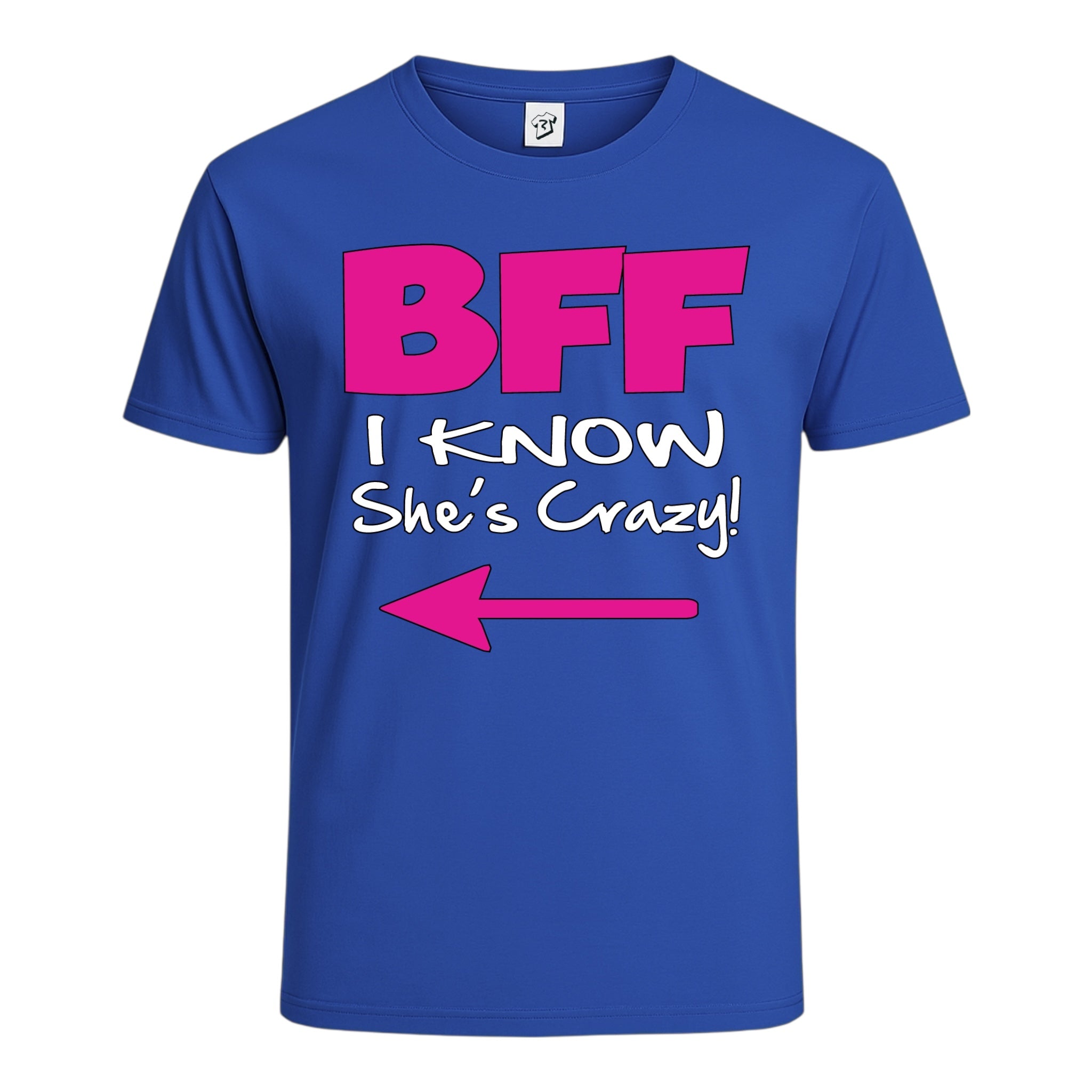 Tees Club graphic tee BFF I Know She Is Crazy - Cotton Tee Navy Size XL detail