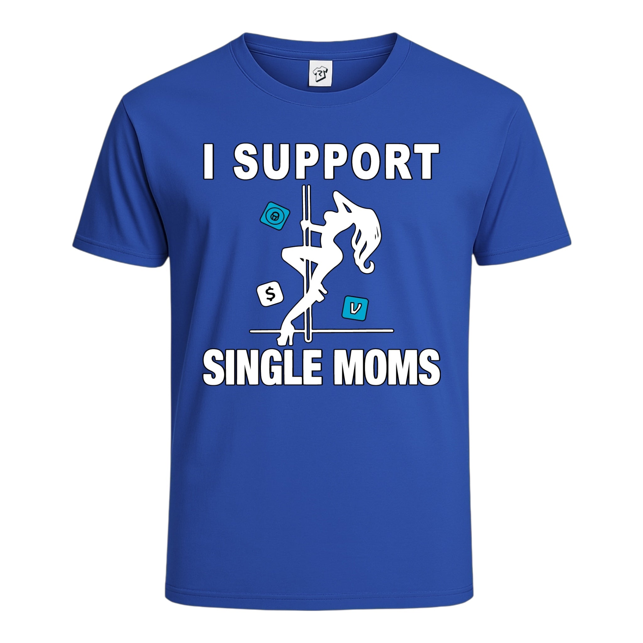 Tees Club graphic tee I Support Single Moms - Cotton Tee Navy Size 2XL detail