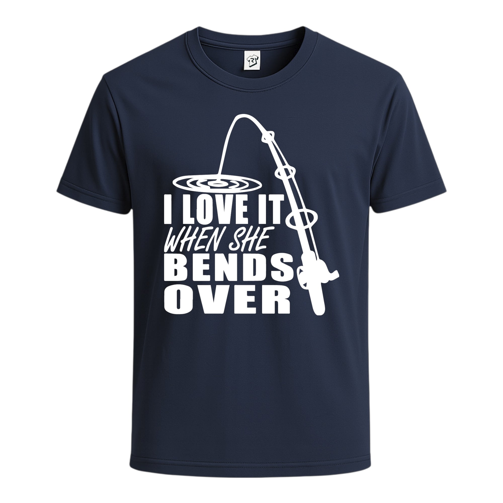 Tees Club graphic tee I Love It When She Bends Over - Cotton Tee Navy Size S back view