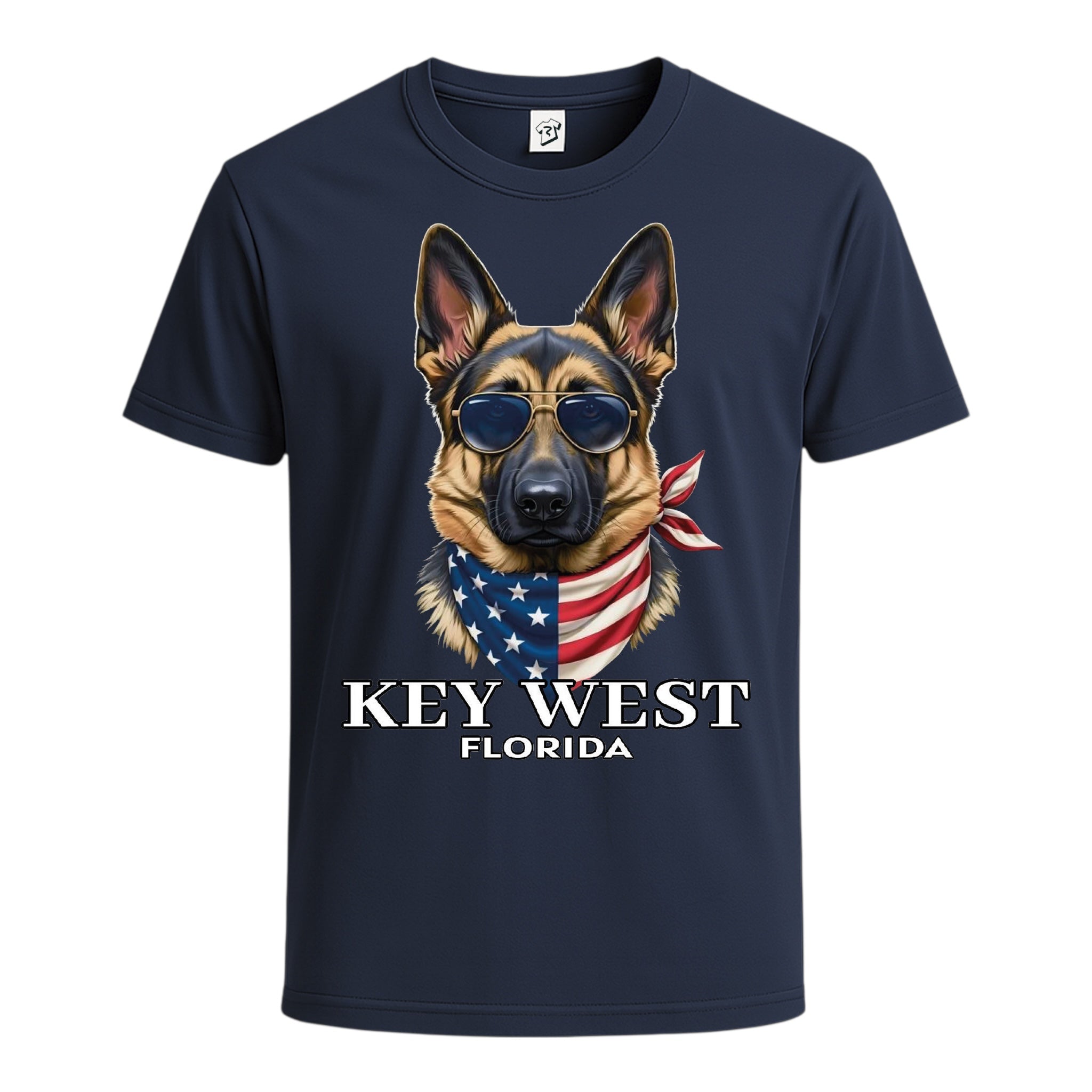 Tees Club graphic tee German Shepherd KW - Cotton Tee Navy Size S back view