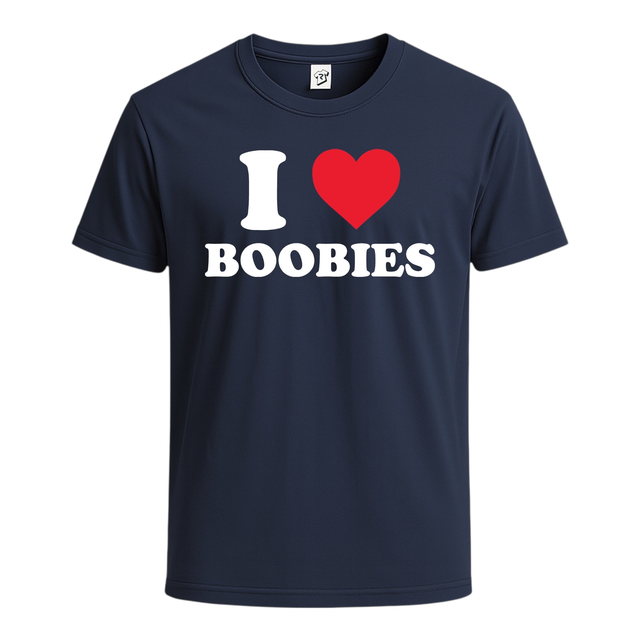 Tees Club graphic tee I Love Boobies - Cotton Tee Navy Size S front view