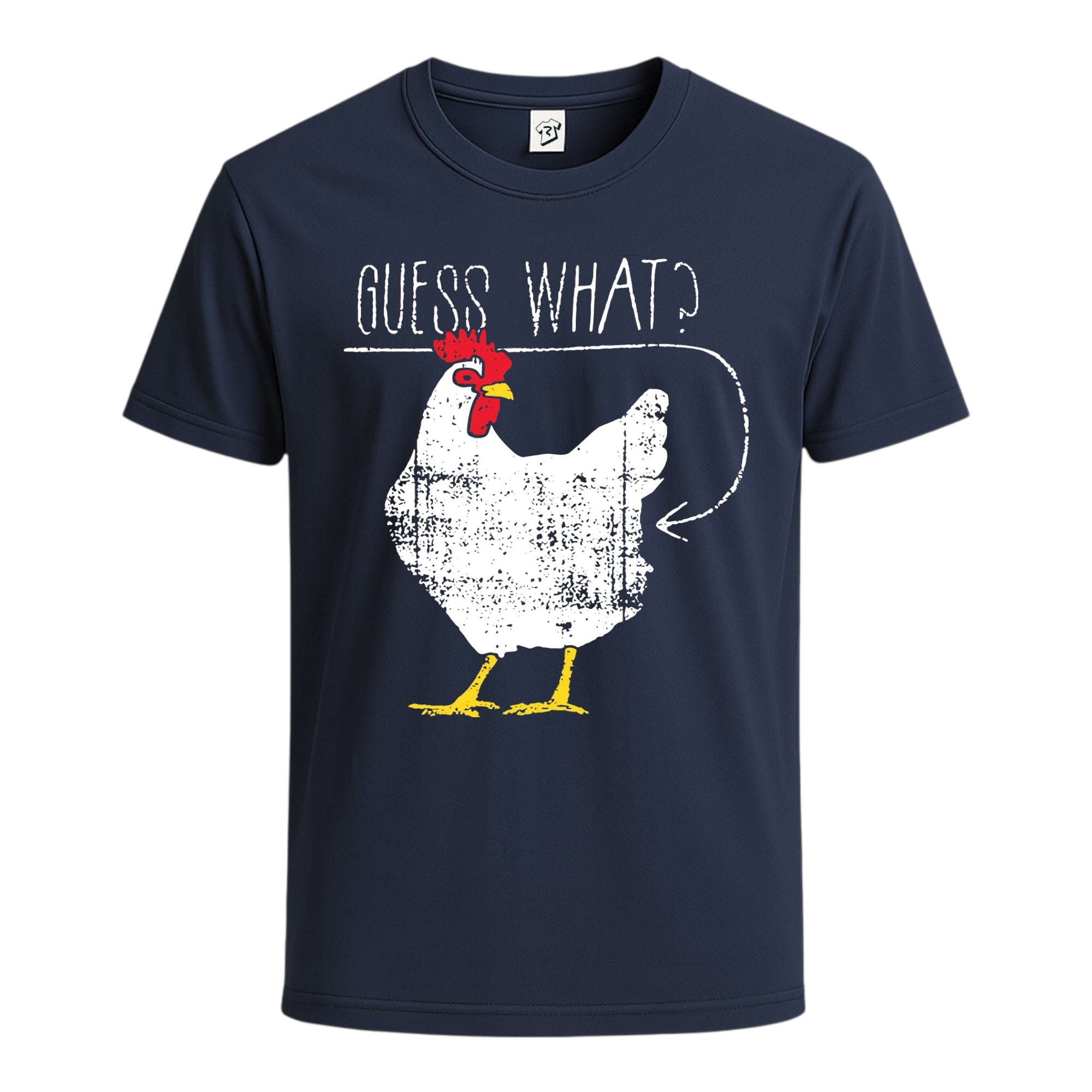 Tees Club graphic tee Guess What Chicken Butt - Cotton Tee Navy Size S front view