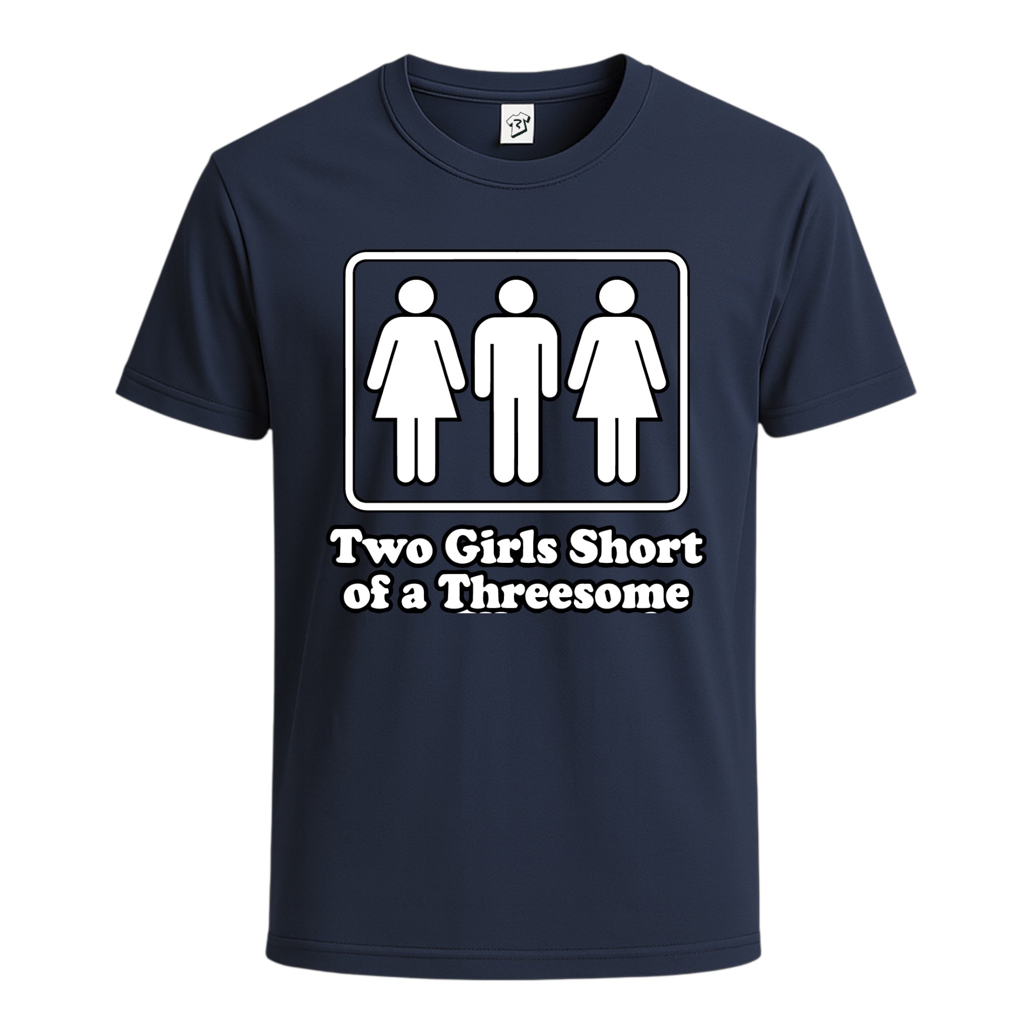 Tees Club graphic tee Two Girls Short of a Threesome - Cotton Tee Navy Size M detail