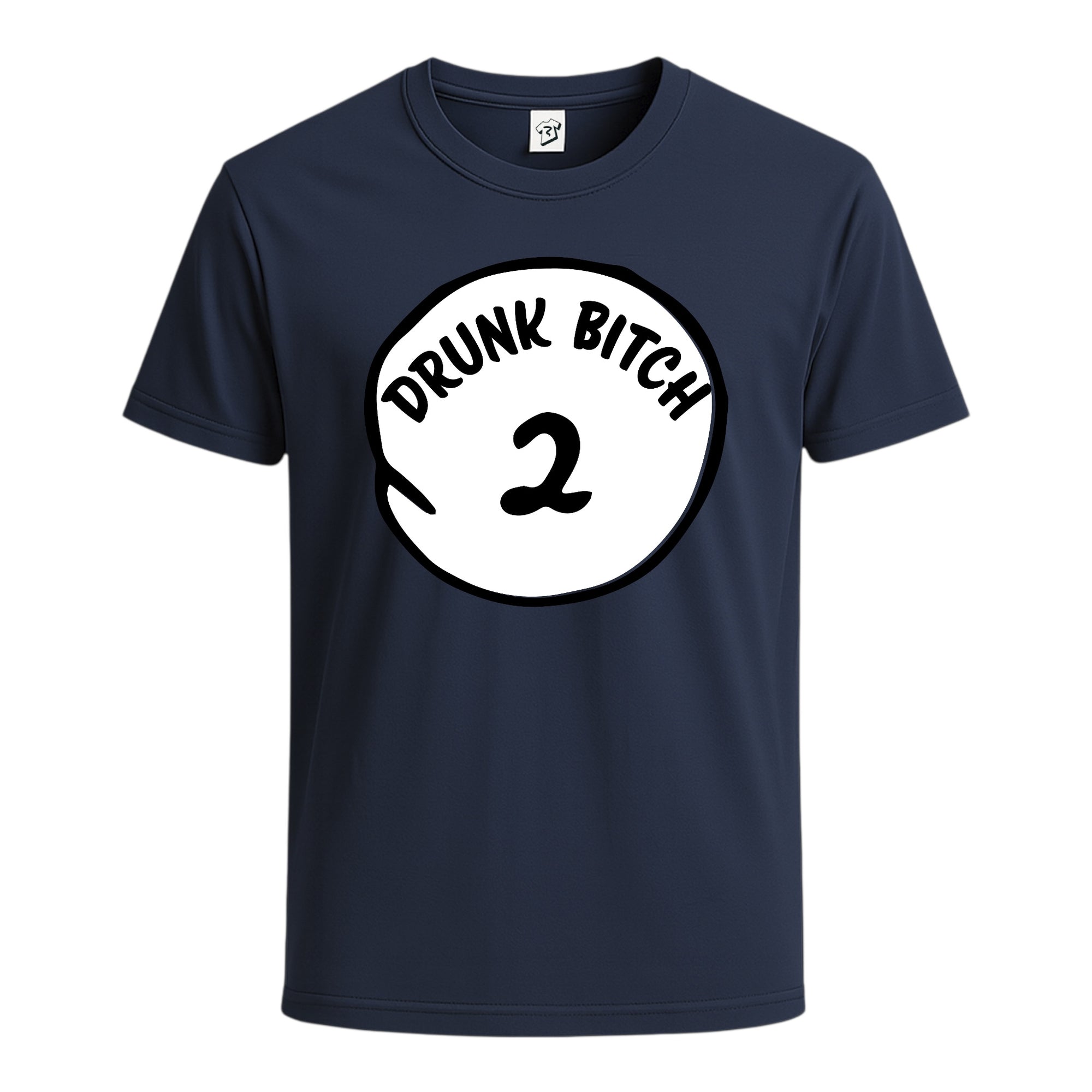 Tees Club graphic tee Drunk Bitch 2 - Cotton Tee Navy Size S back view