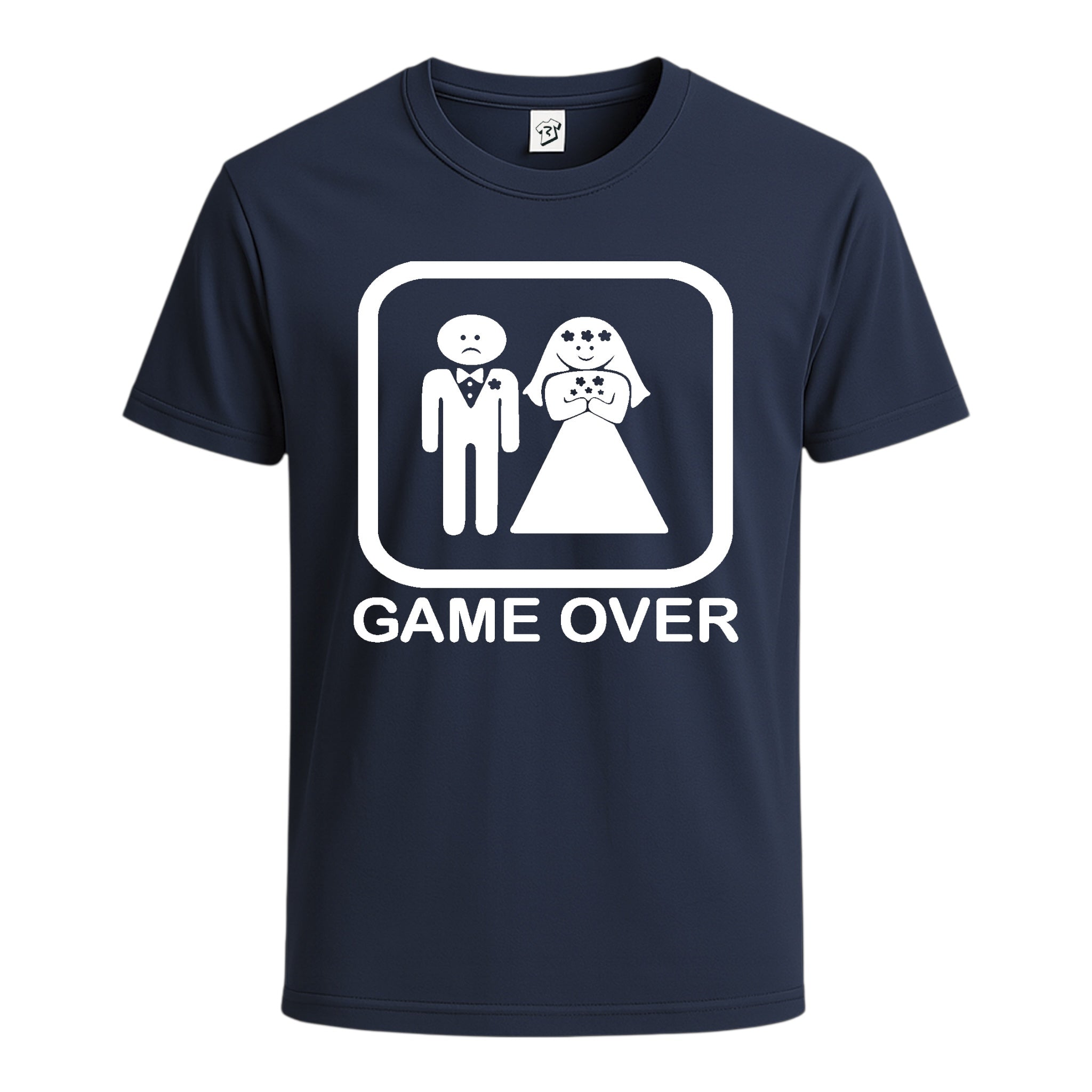 Tees Club graphic tee Game Over - Cotton Tee Navy Size S front view