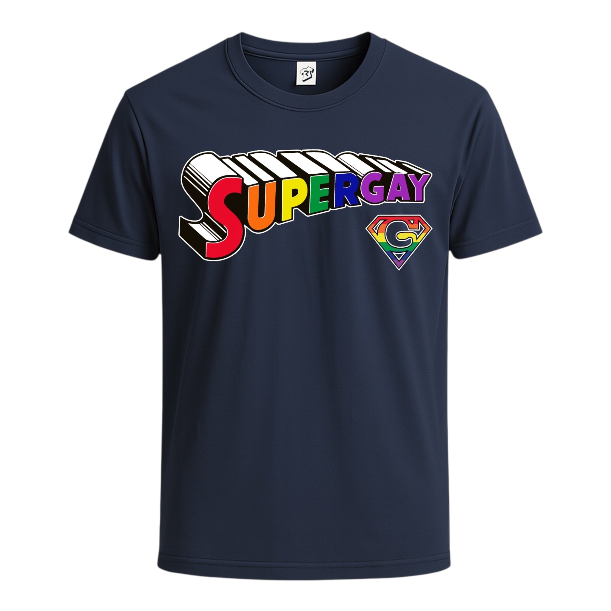 Tees Club graphic tee Supergay - Cotton Tee Navy Size M detail