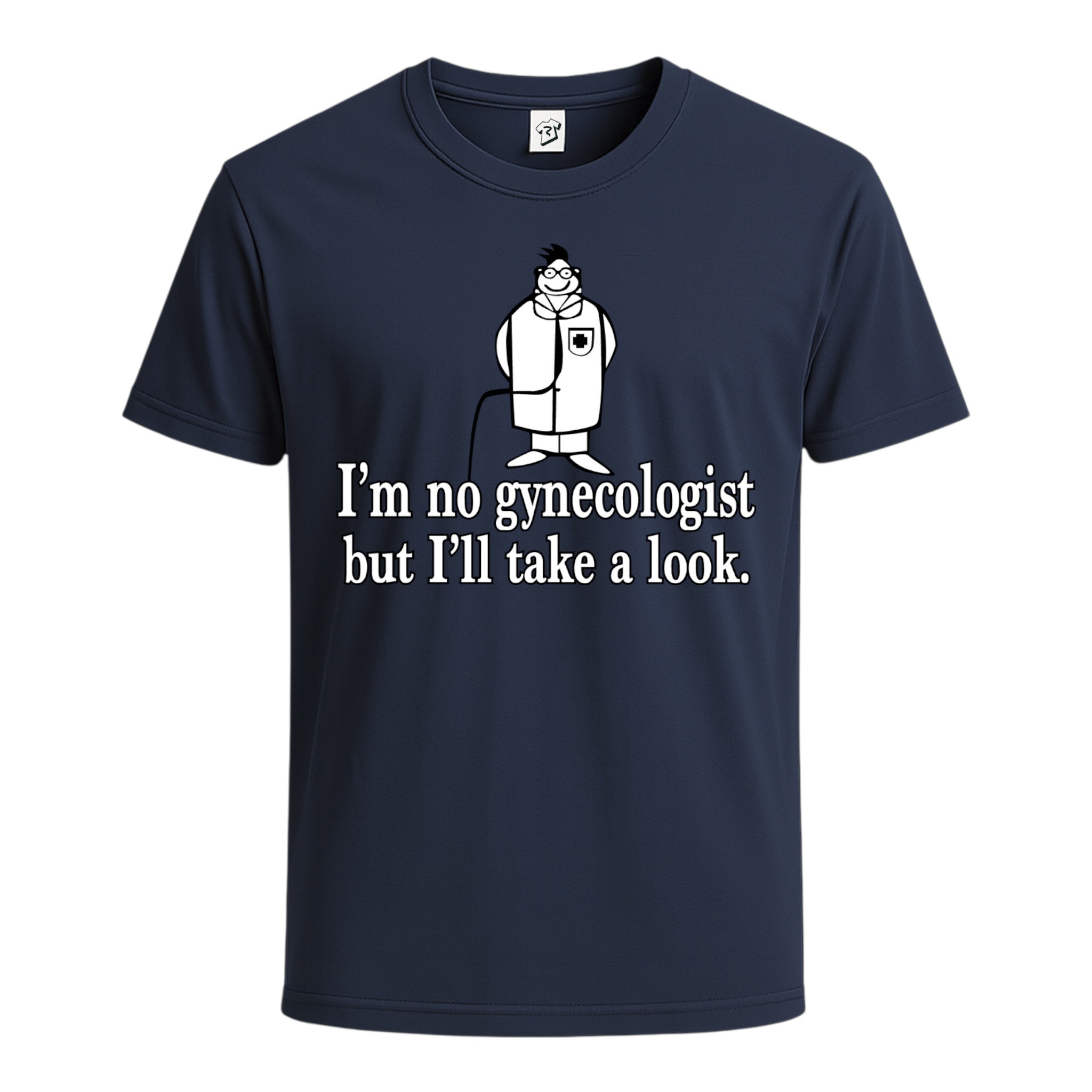 Tees Club graphic tee I'm No Gynecologist But I'll Take a Look - Cotton Tee Navy Size M detail