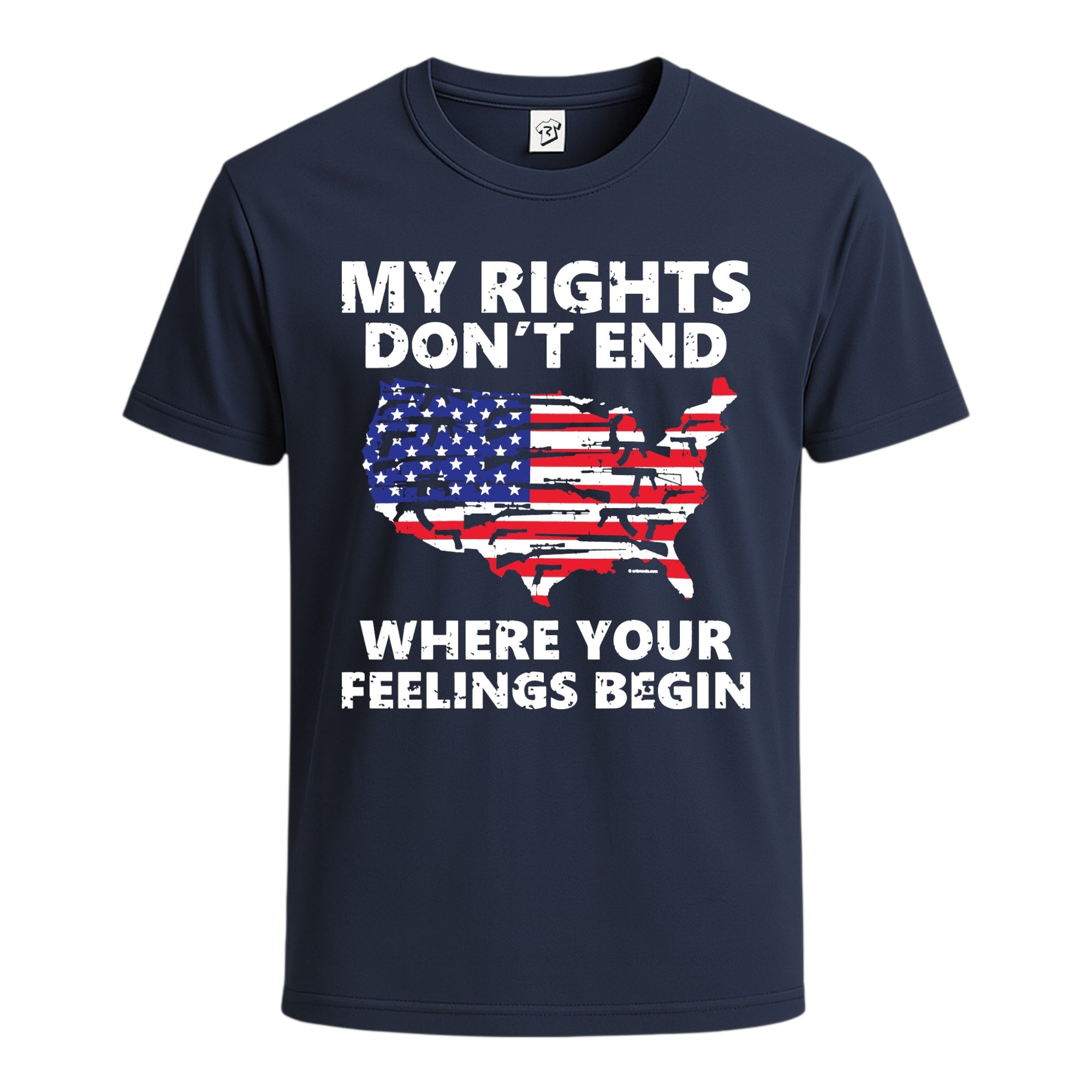 Tees Club graphic tee My Rights Don't End Where Your Feelings Begin - Cotton Tee Navy Size S back view