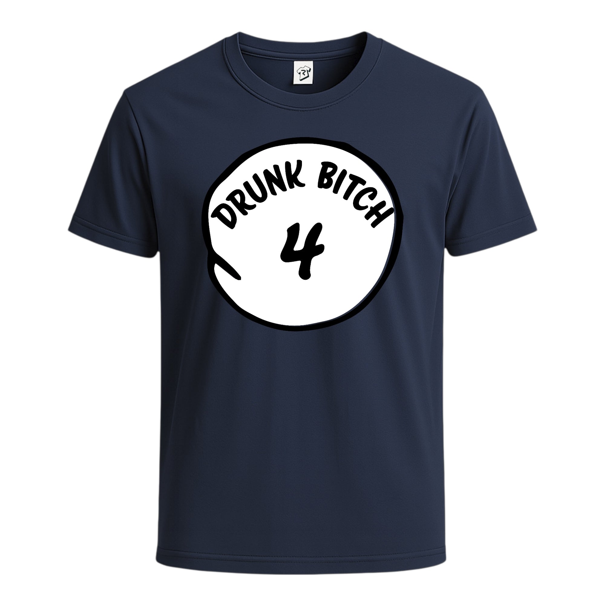 Tees Club graphic tee Drunk Bitch 4 - Cotton Tee Navy Size S back view