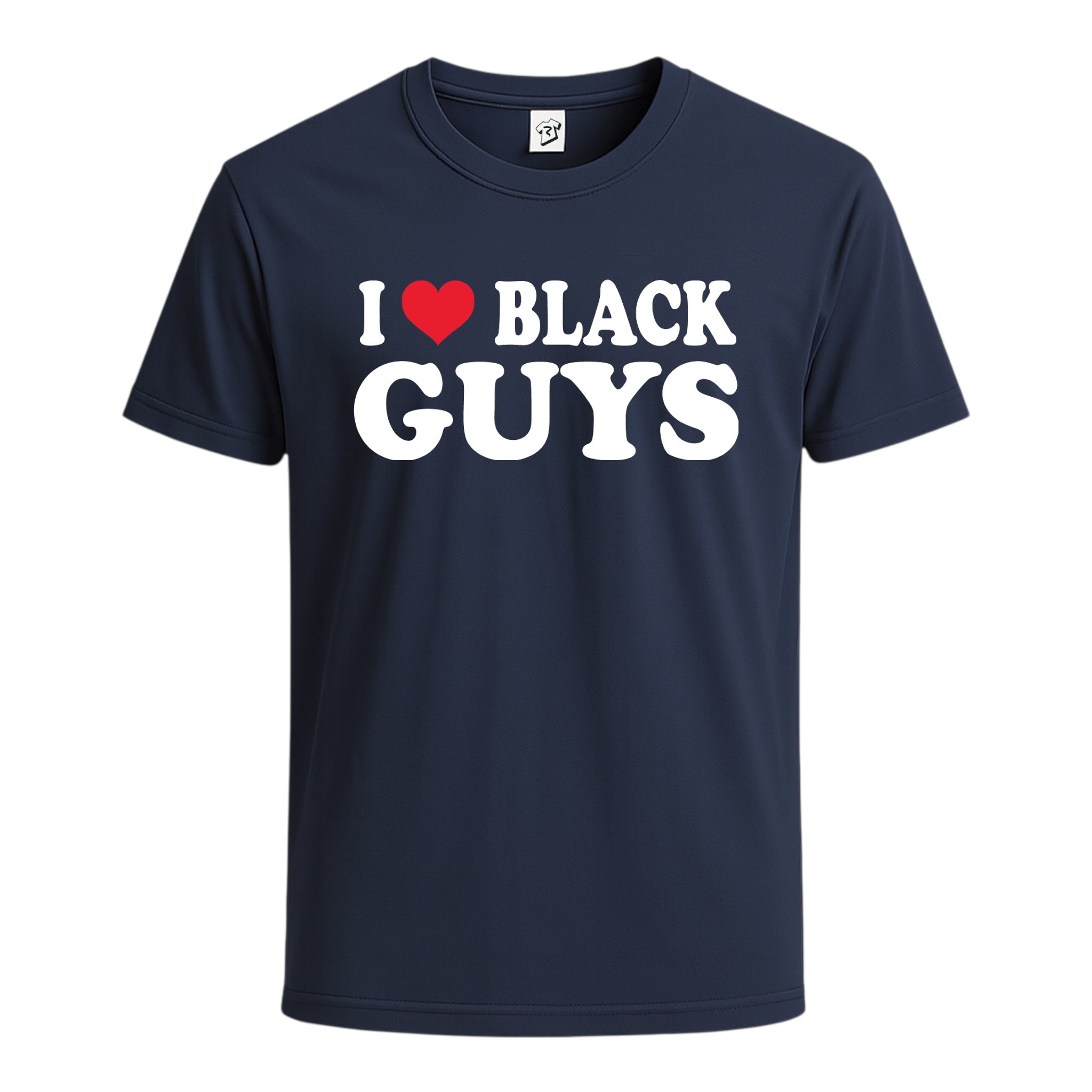 Tees Club graphic tee I Love Black Guys - Cotton Tee Navy Size S back view
