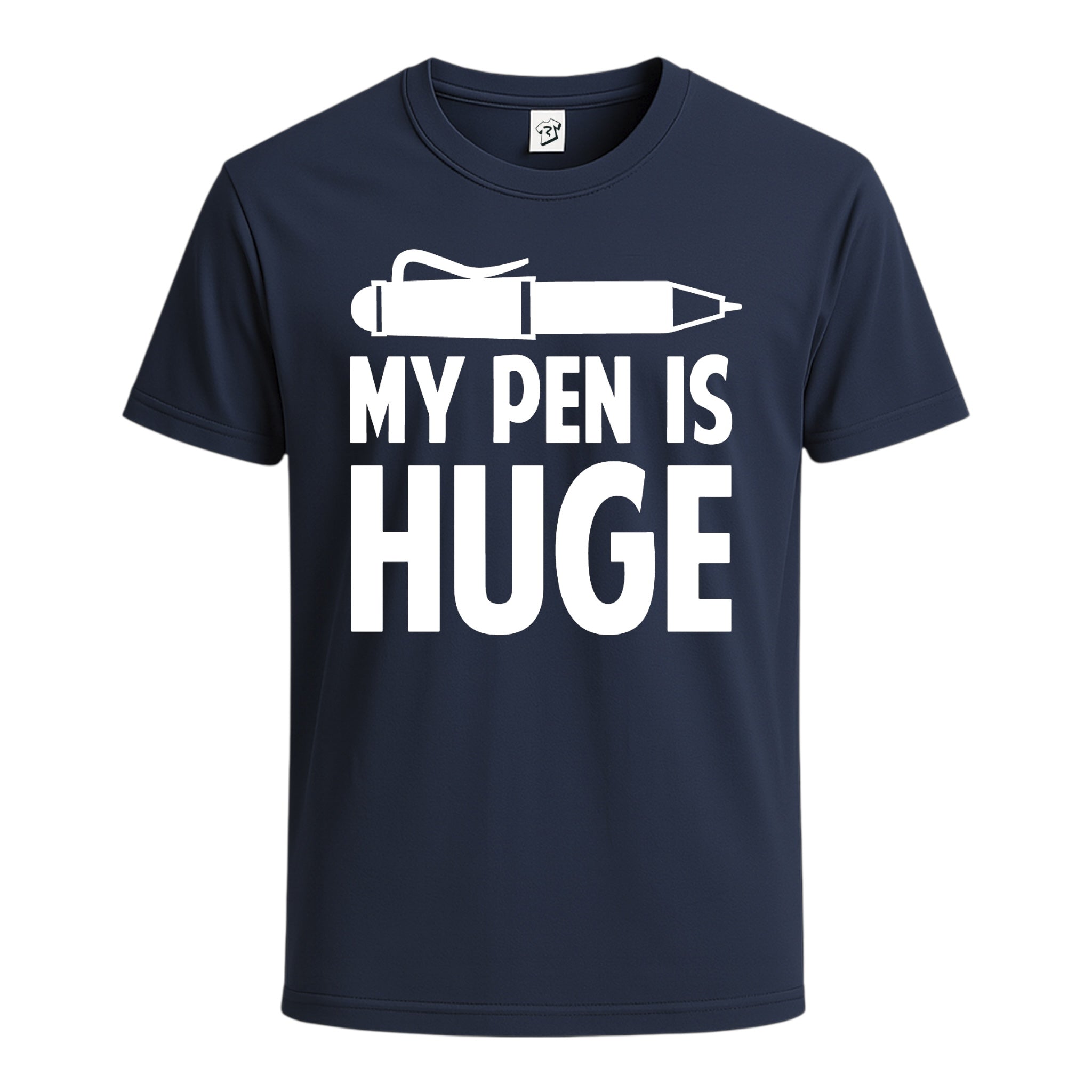 Tees Club graphic tee My Pen Is Huge - Cotton Tee Navy Size S front view