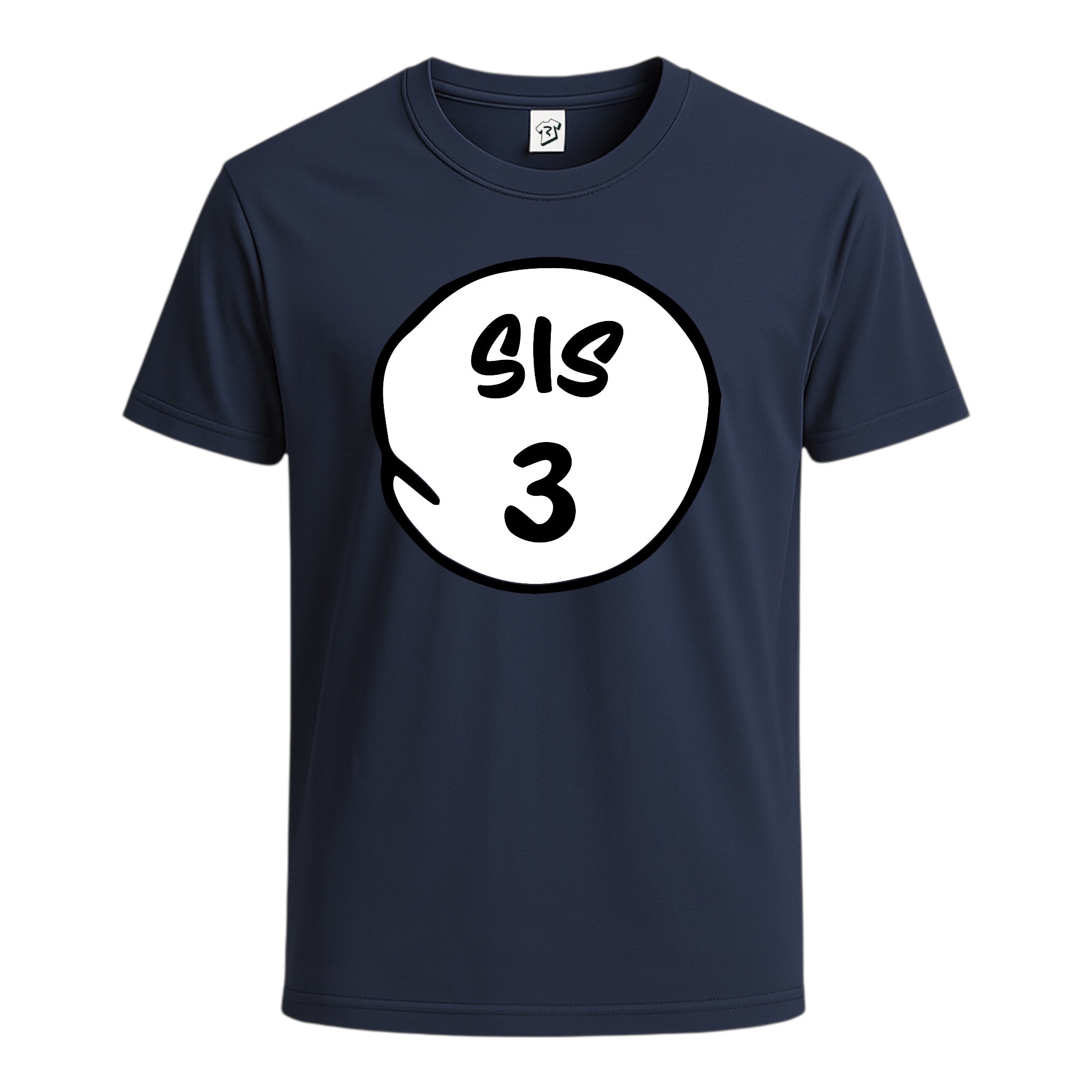 Tees Club graphic tee Sis 3 - Cotton Tee Navy Size S back view