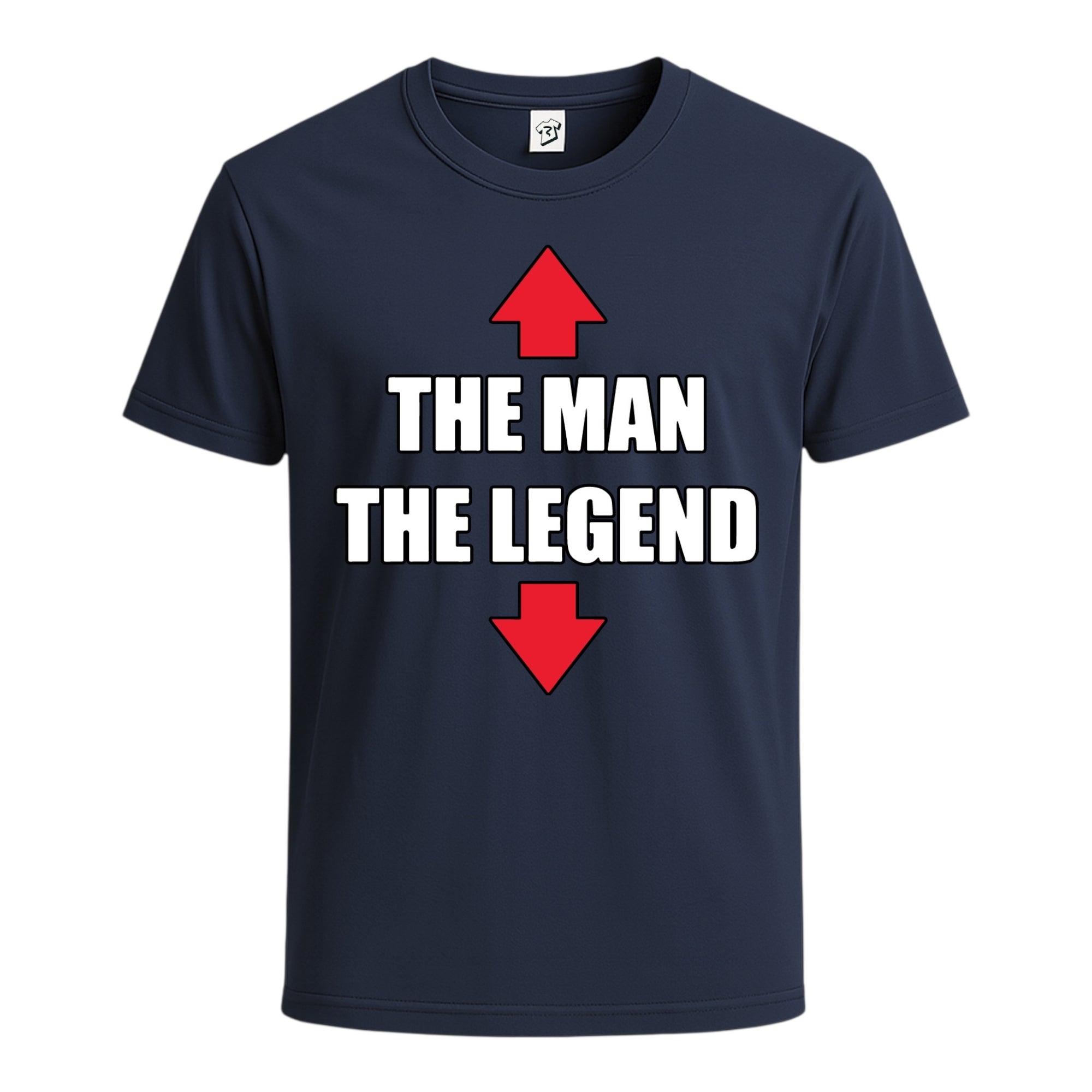 Tees Club graphic tee The Man The Legend - Cotton Tee Navy Size S front view