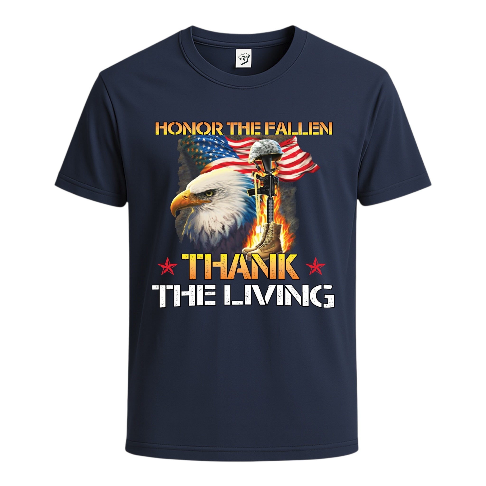 Tees Club graphic tee Honor the Fallen Thank the living - Cotton Tee Navy Size S back view