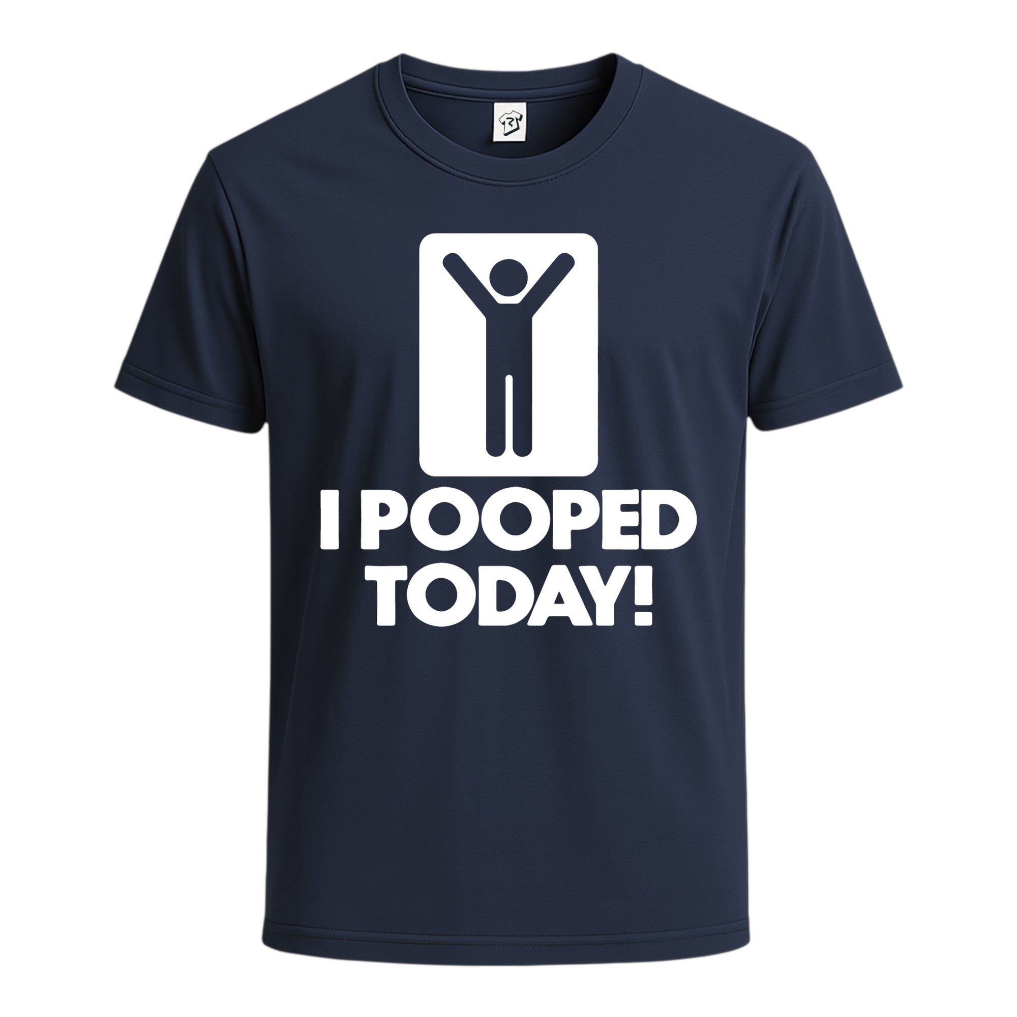 Tees Club graphic tee I Pooped Today - Cotton Tee Navy Size S back view