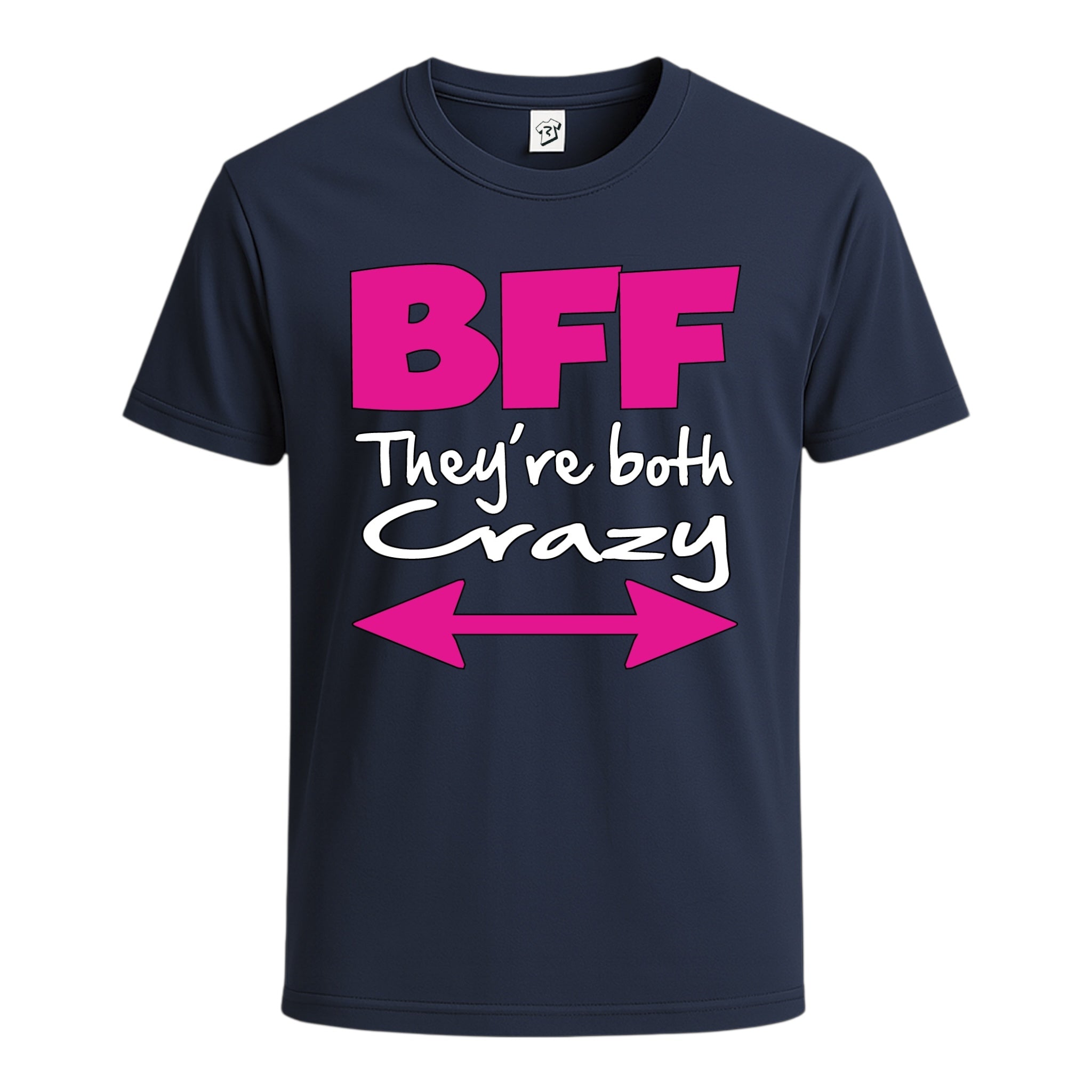 Tees Club graphic tee BFF They're Both Crazy - Cotton Tee Navy Size S back view