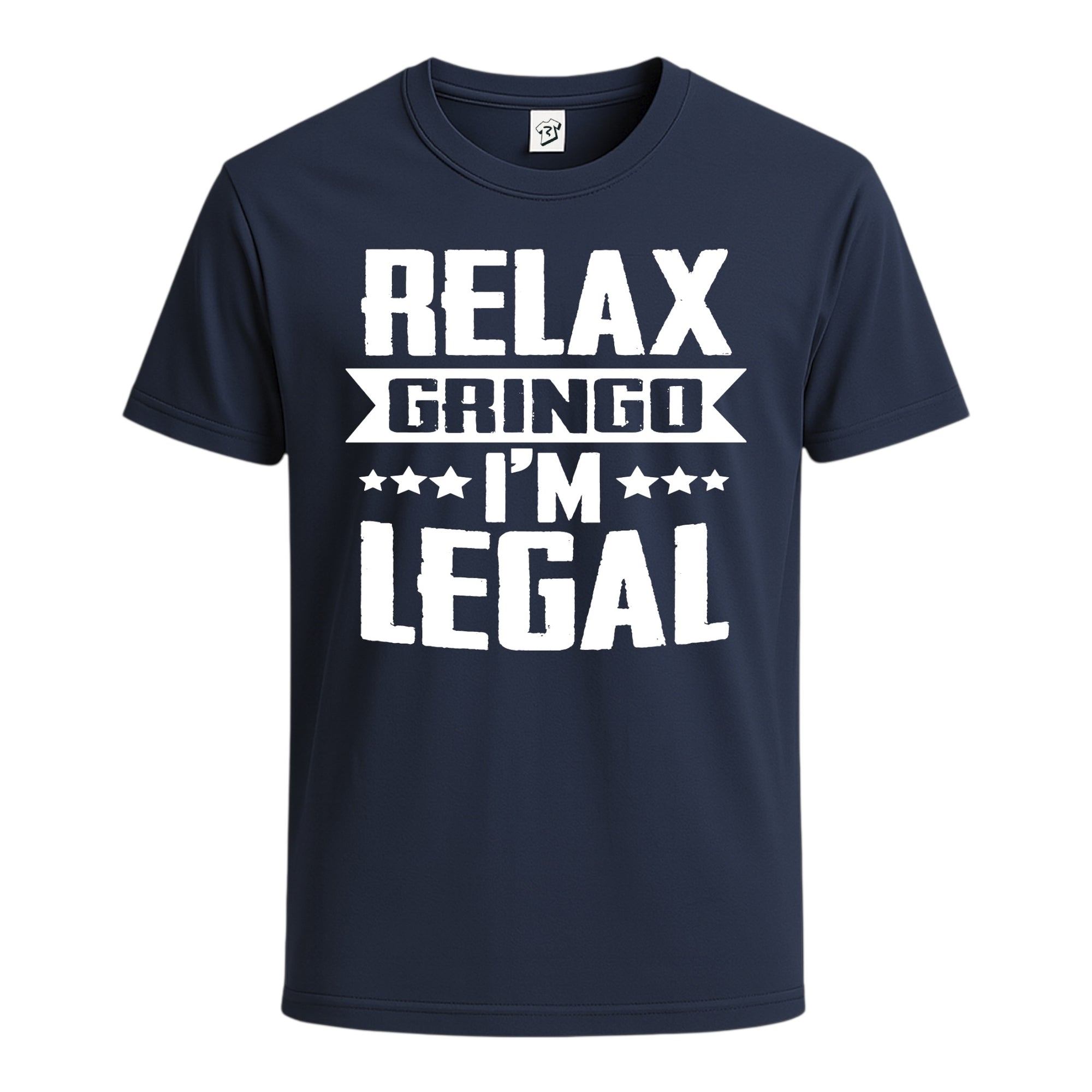 Tees Club graphic tee Relax Gringo I'm Legal - Cotton Tee Navy Size S back view