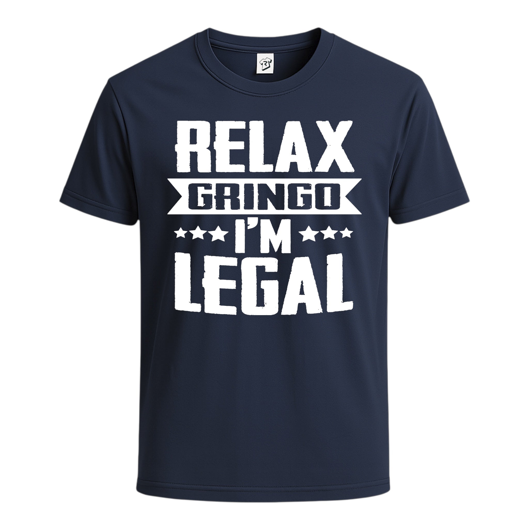 Tees Club graphic tee Relax Gringo I'm Legal - Cotton Tee Navy Size S back view