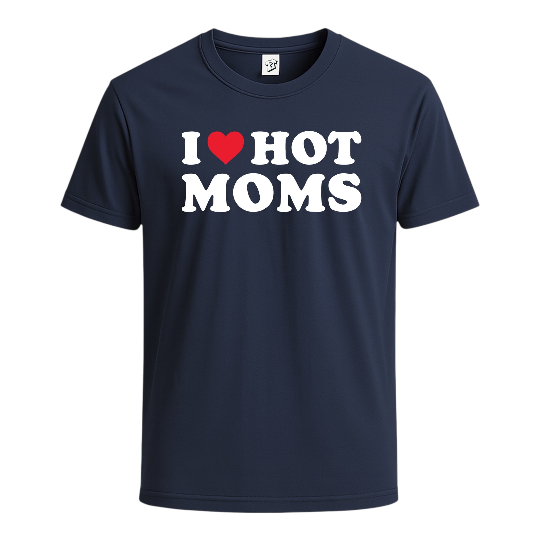 Tees Club graphic tee I Love Hot Moms - Cotton Tee Navy Size S front view