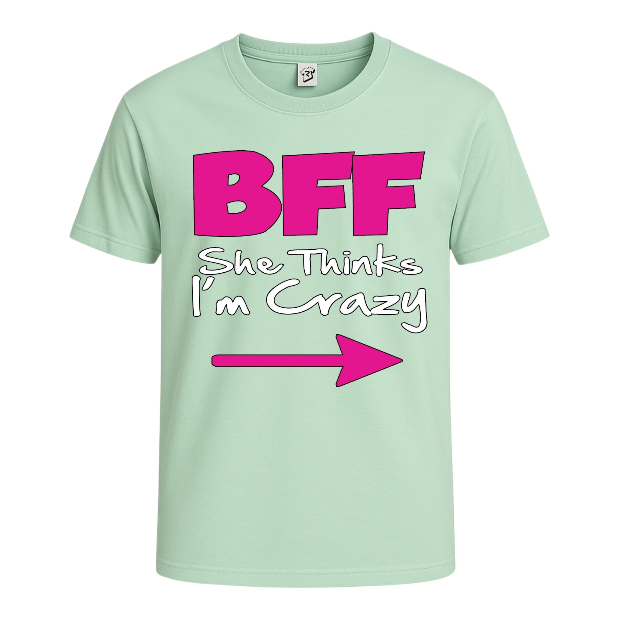 Tees Club graphic tee BFF She Thinks I'm Crazy - Cotton Tee Navy Size XL detail