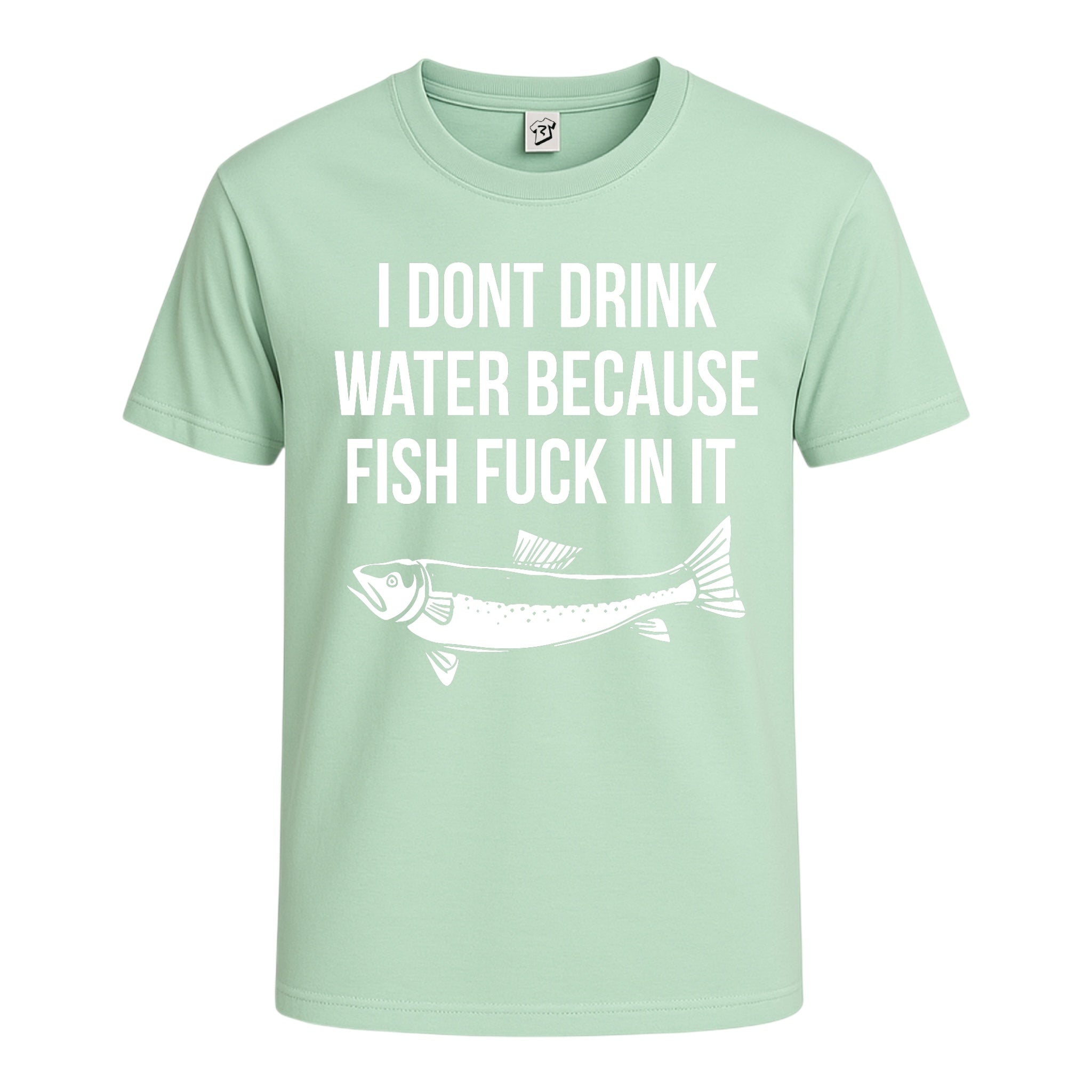 Tees Club graphic tee I Don't Drink Water Because Fish Fuck in It - Cotton Tee Navy Size XL detail