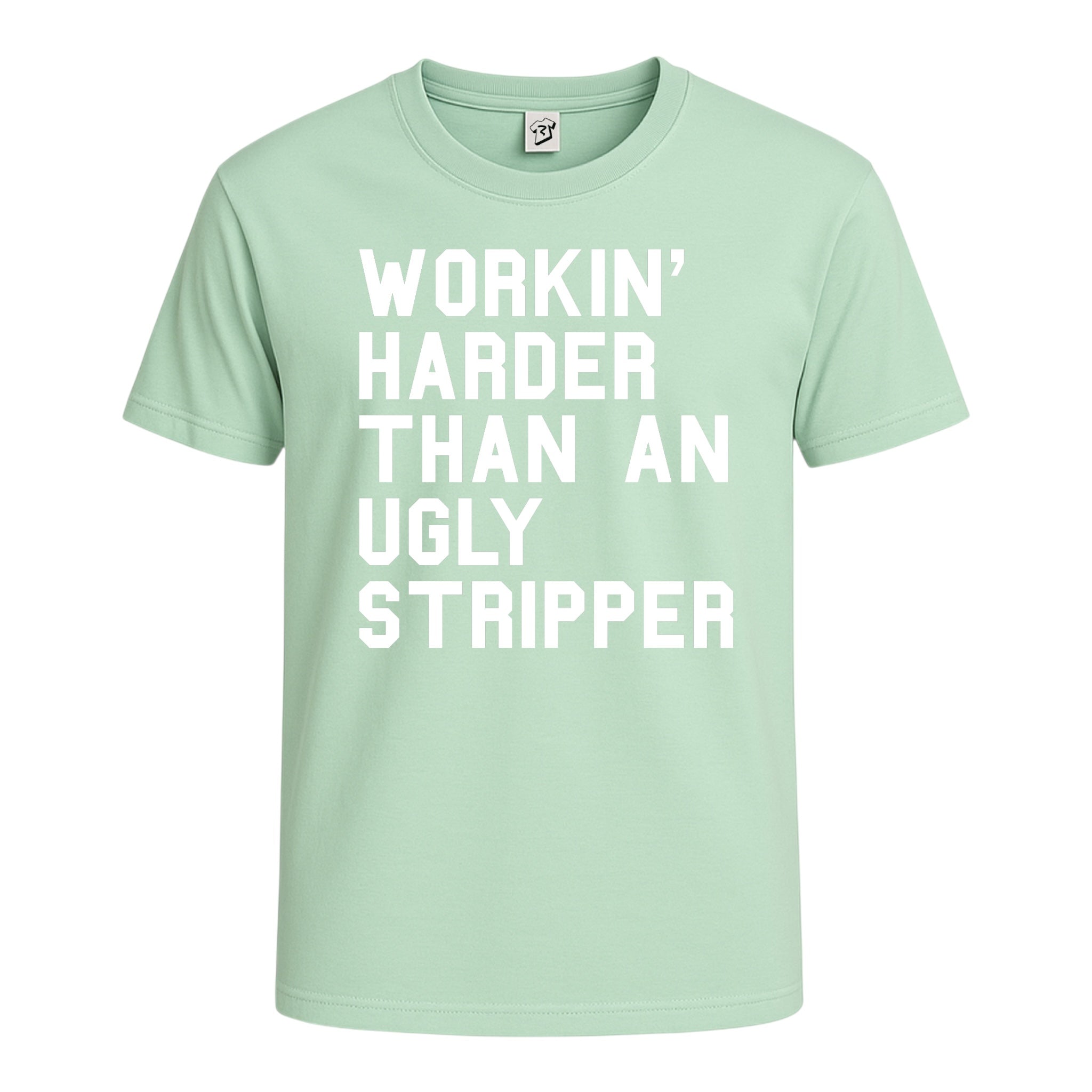 Tees Club graphic tee Workin' Harder Than an Ugly Stripper - Cotton Tee Navy Size XL detail