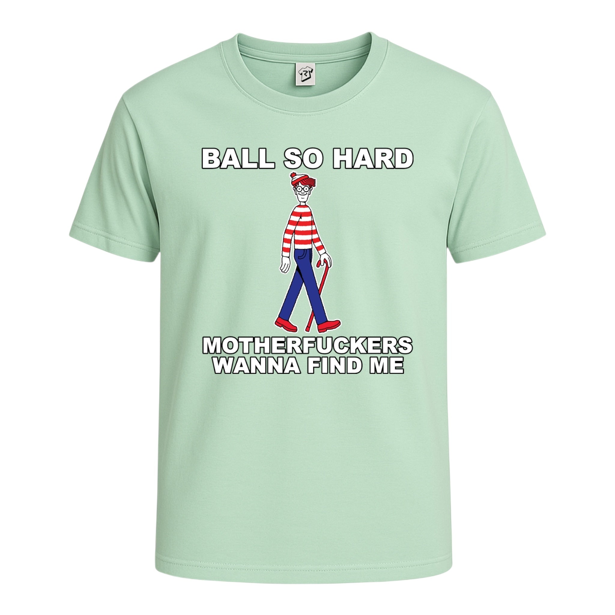 Tees Club graphic tee Ball So Hard Motherfuckers Wanna Find Me (Waldo) - Cotton Tee Navy Size XL detail