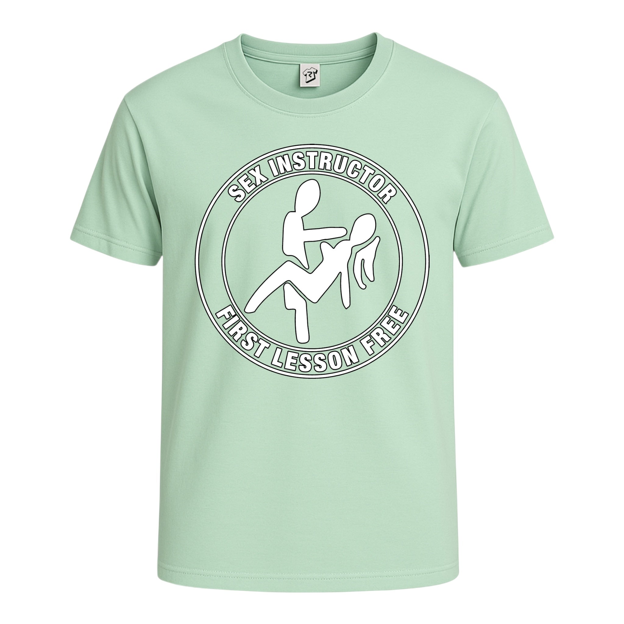 Tees Club graphic tee Sex Instructor First Lesson Free - Cotton Tee Navy Size XL detail