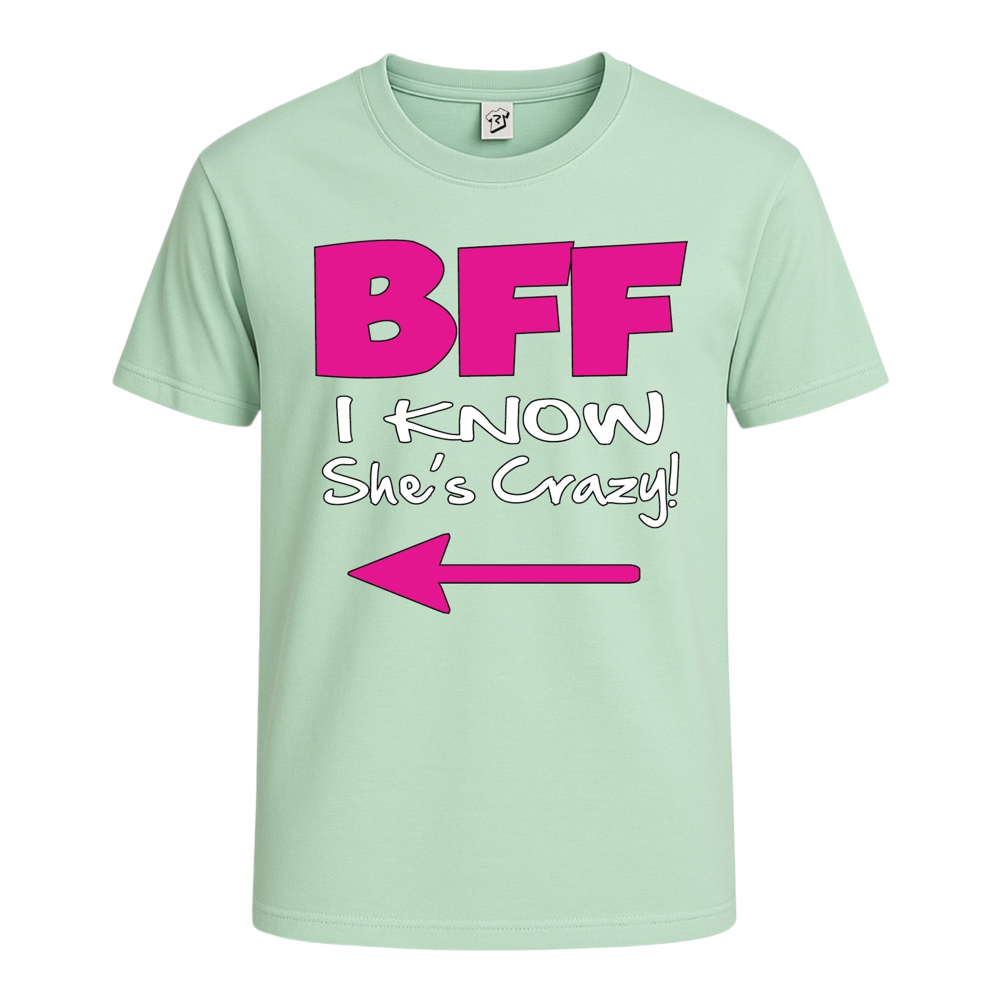 Tees Club graphic tee BFF I Know She Is Crazy - Cotton Tee Navy Size XL detail