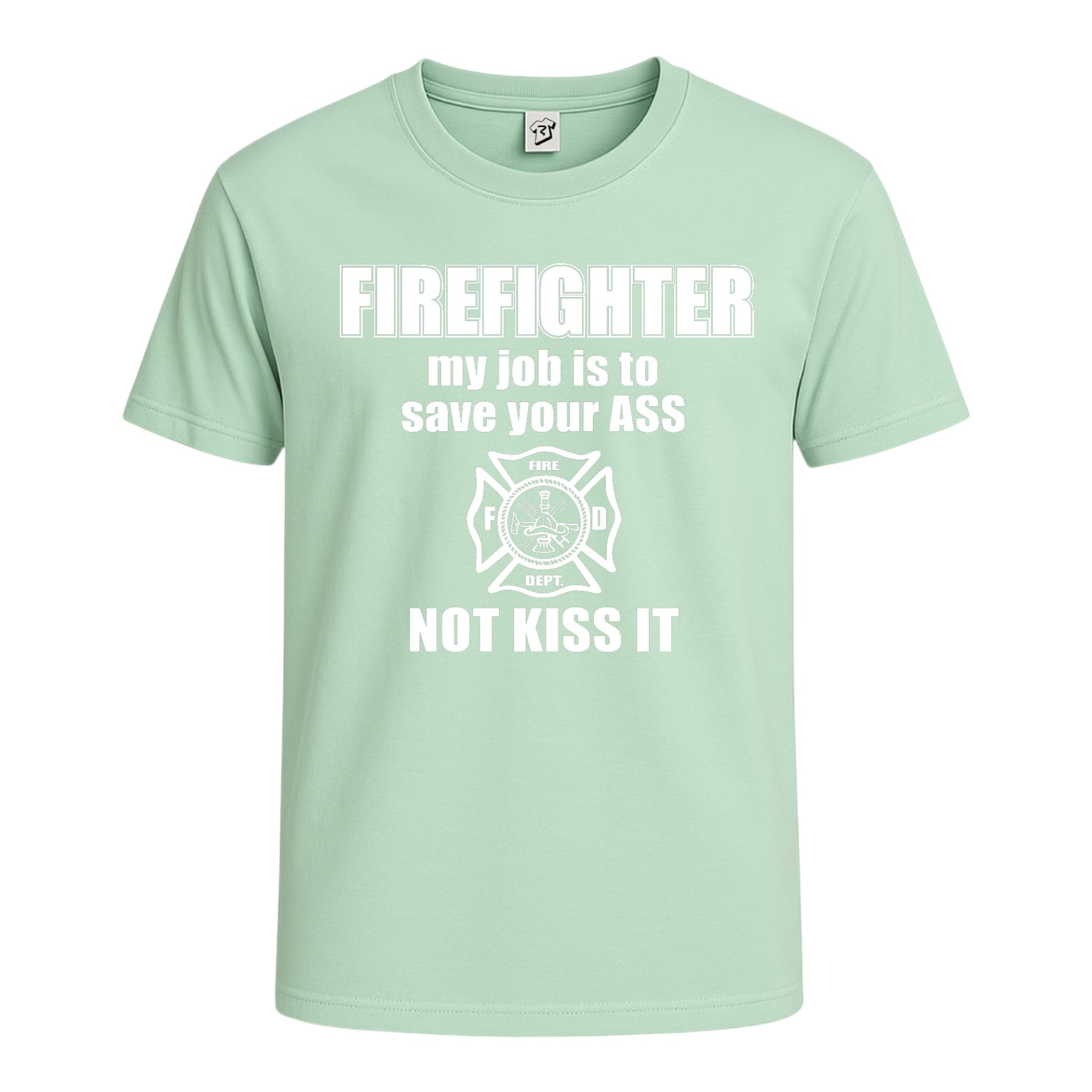 Tees Club graphic tee Firefighter My Job Is to Save Your Ass Not Kiss It - Cotton Tee Navy Size XL detail