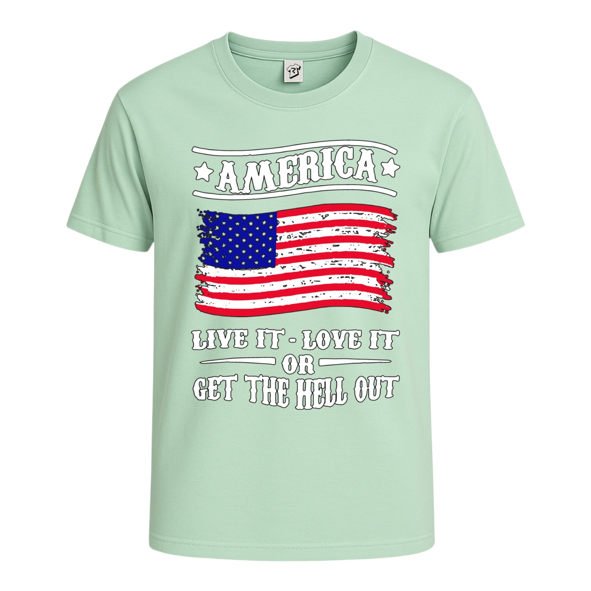 Tees Club graphic tee America Live It, Love It or Get the Hell Out - Cotton Tee Navy Size XL detail