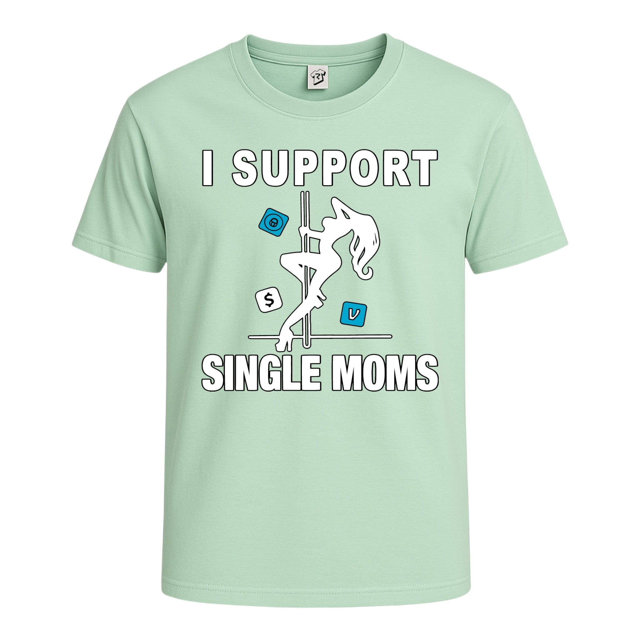 Tees Club graphic tee I Support Single Moms - Cotton Tee Navy Size XL detail
